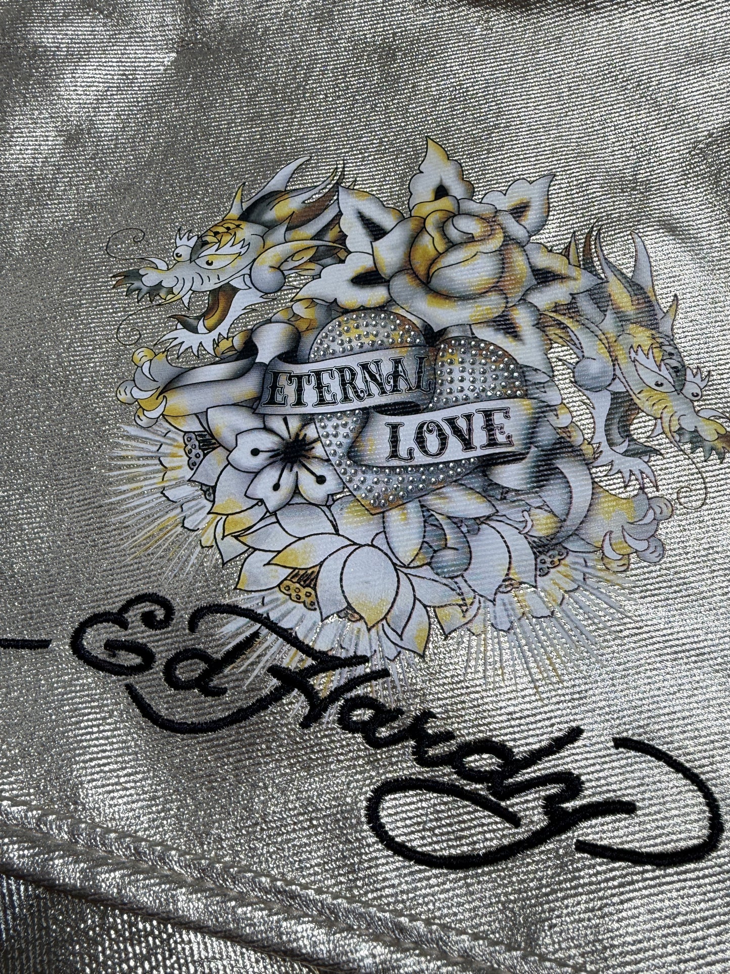 2000s Ed Hardy Gold Bag