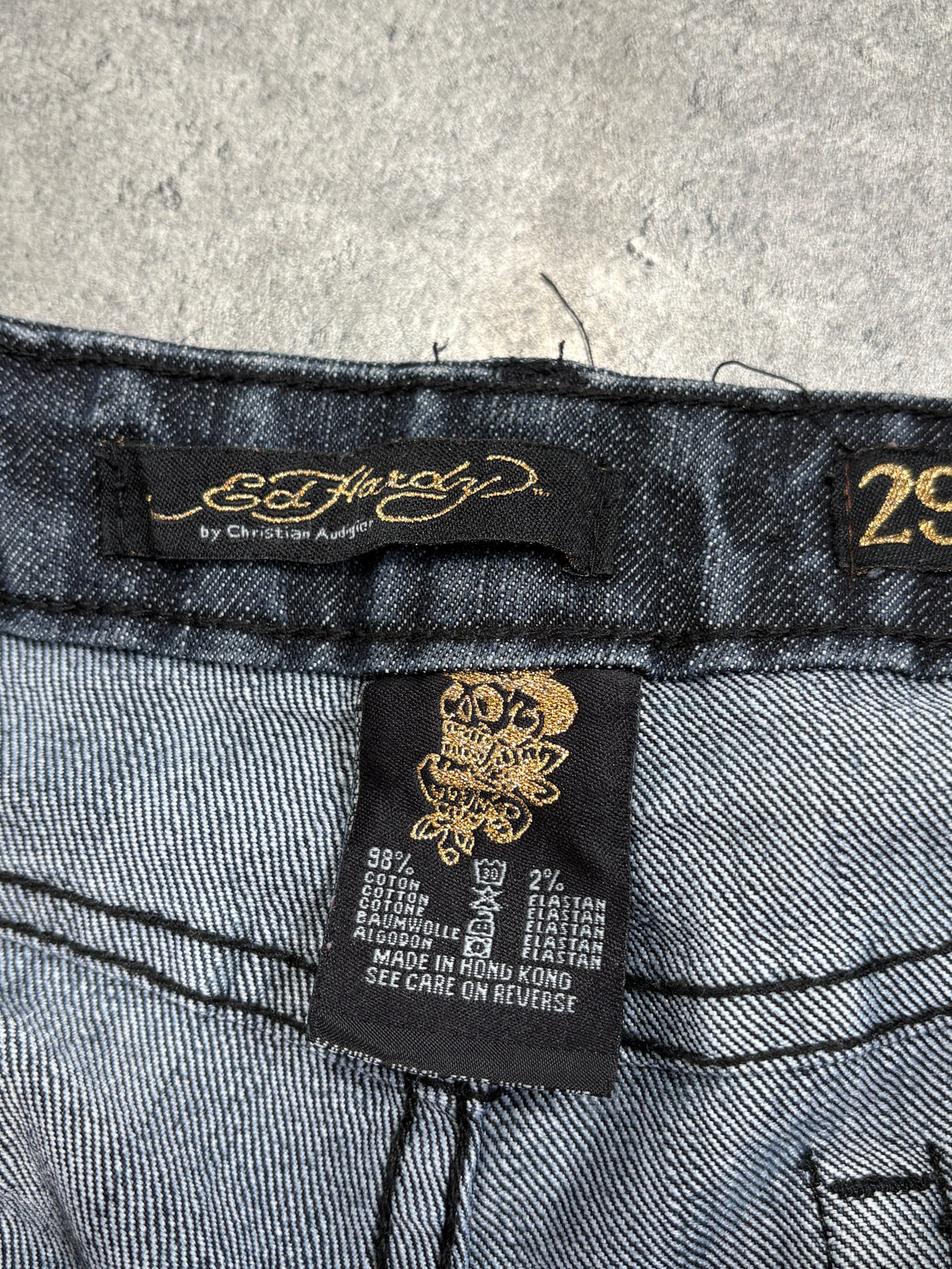 2000s Ed Hardy Y2K Skull Printed Low Rise Jeans