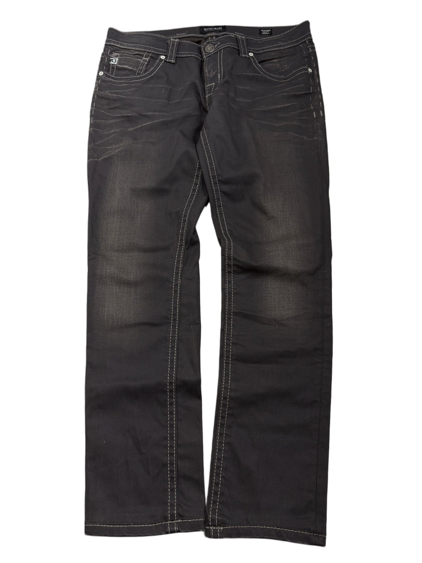2000s Mek Denim waxed grey jeans