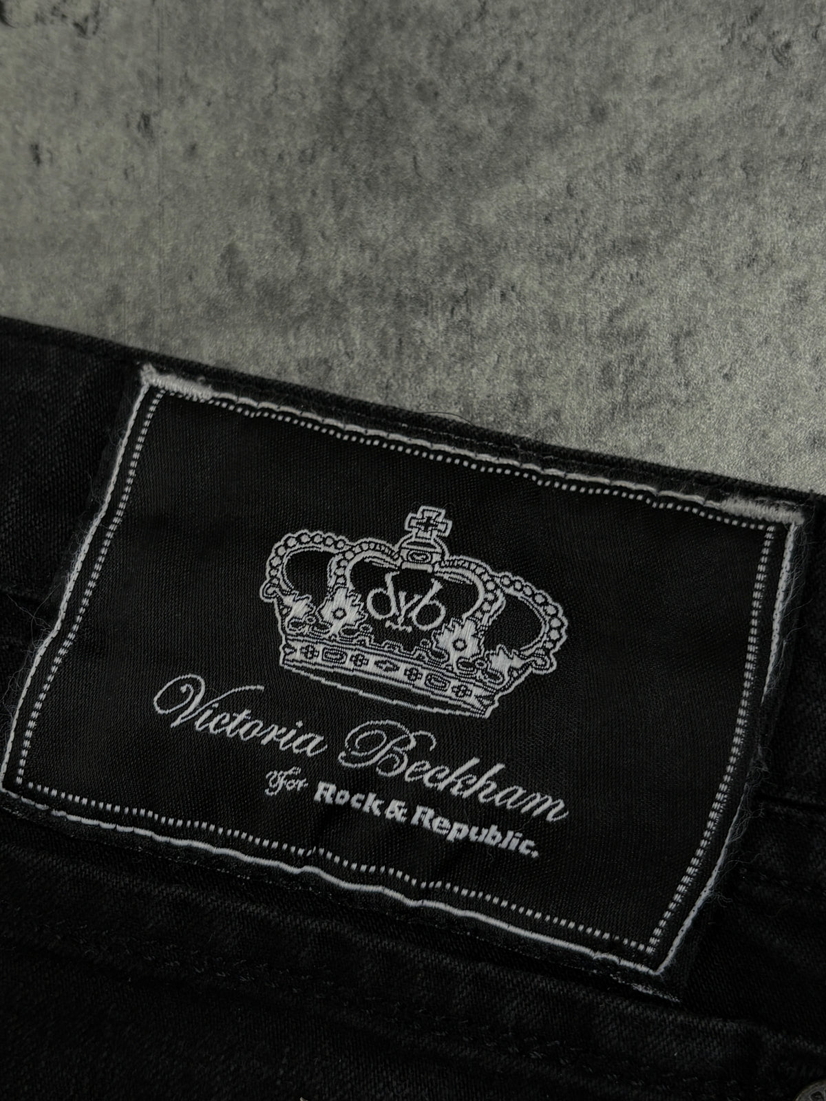 2000s Victoria Beckham x Rock Republic Crowns Y2K Jeans
