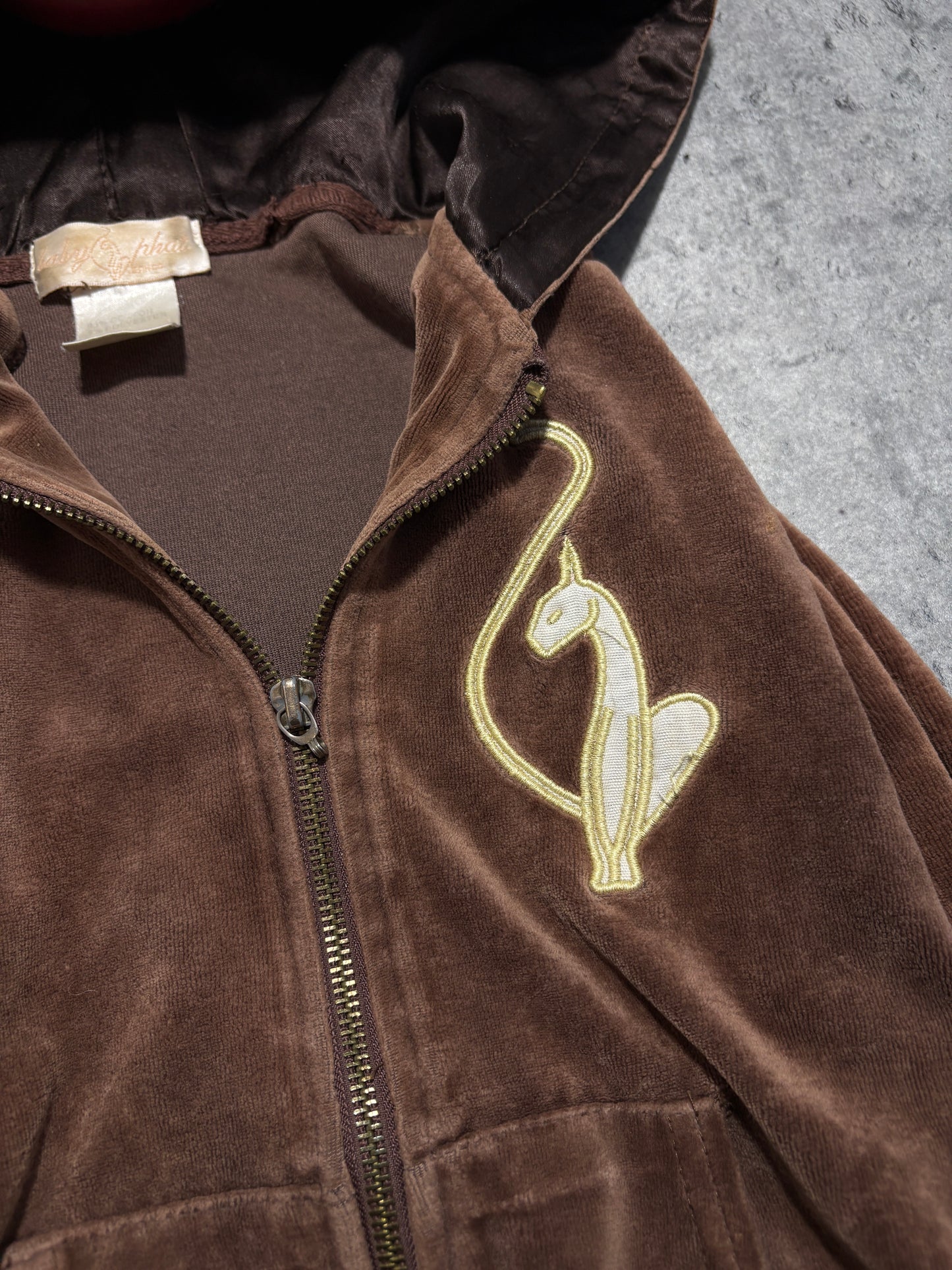 2000s Baby Phat Zip up Welur hoodie