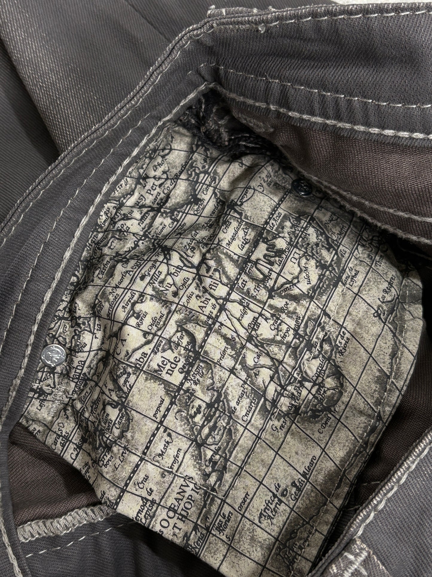 2000s Mek Denim waxed grey jeans