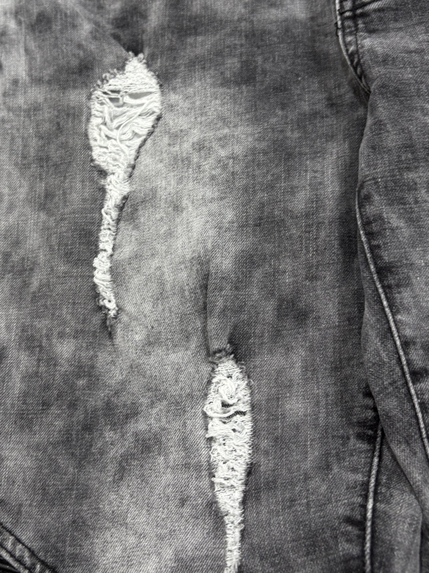 2000s Washed Biker Distressed Jeans