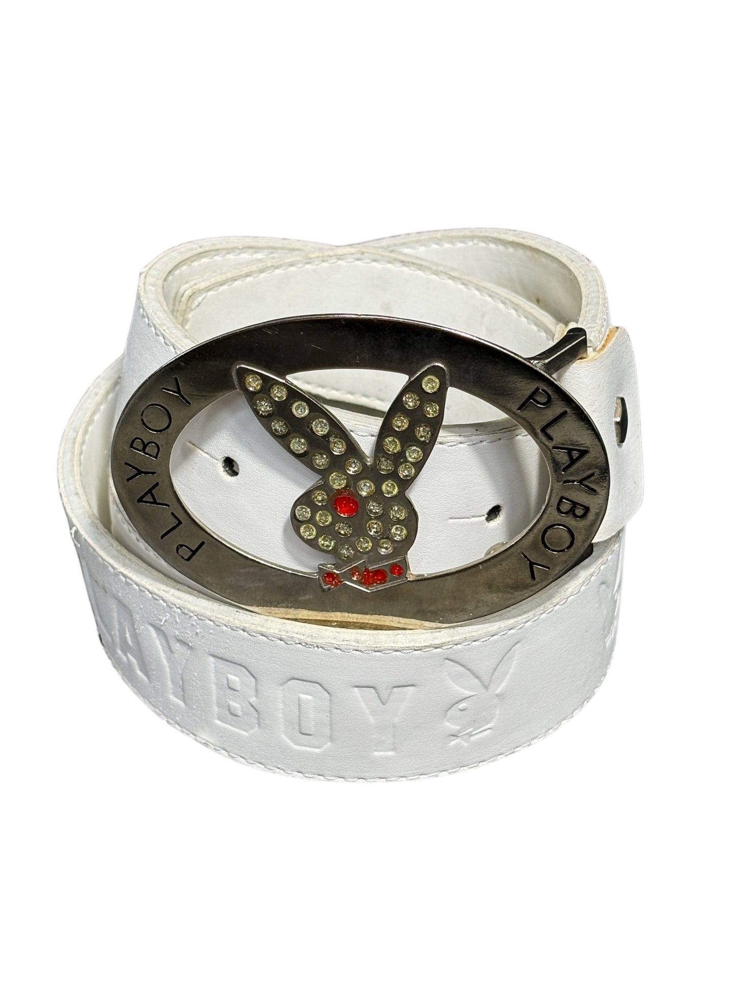 2000s Playboy Belt white