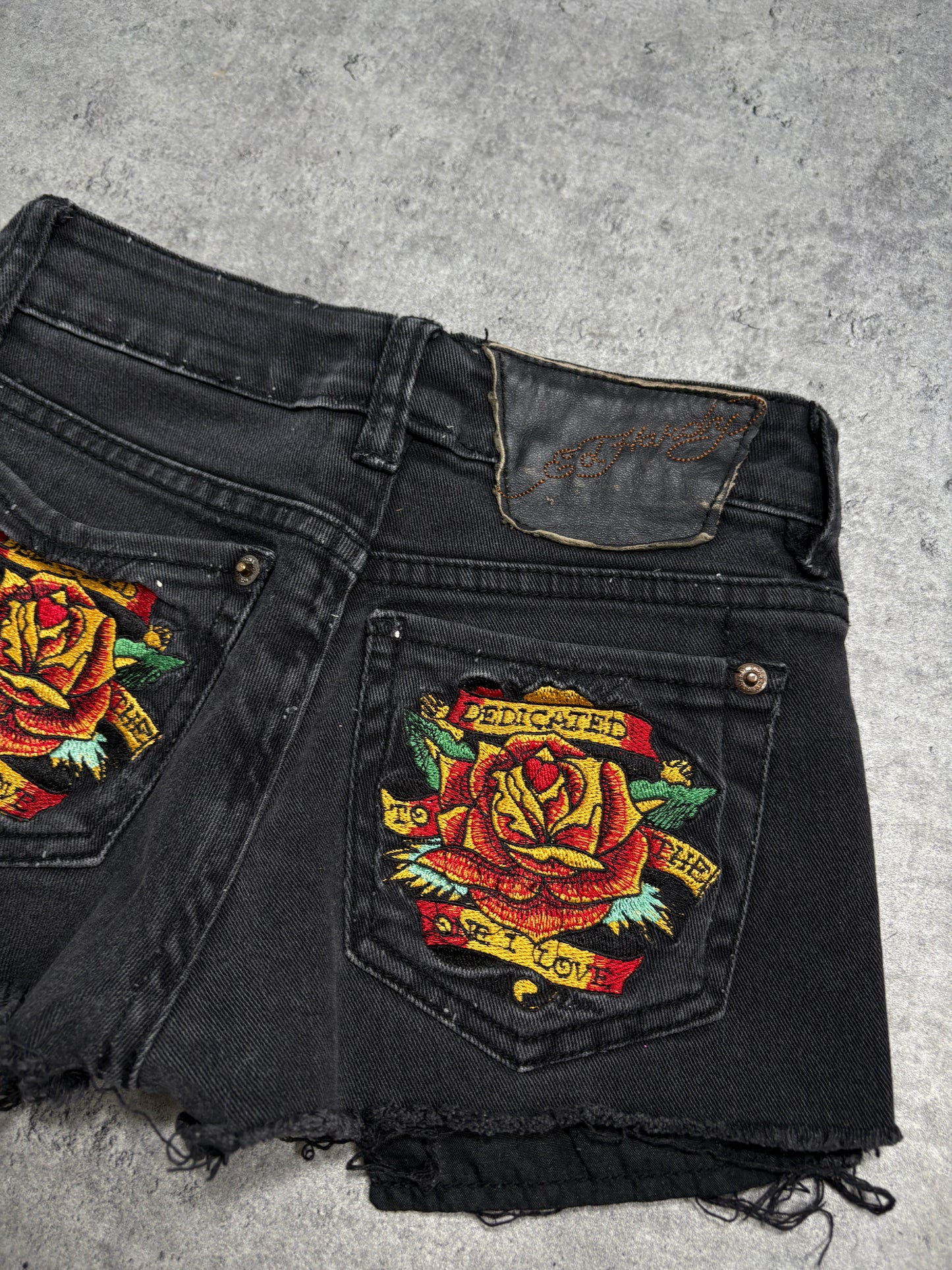 2000s Ed Hardy denim shorts