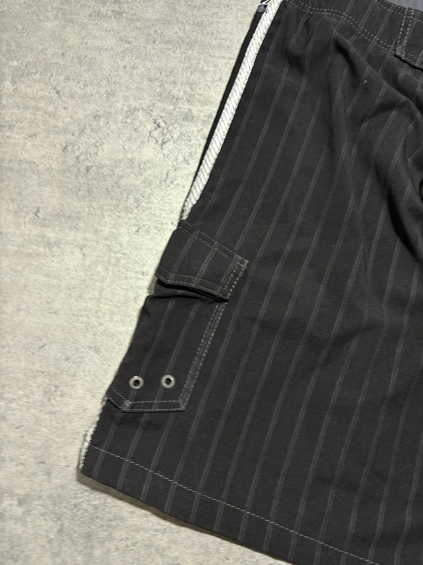 2000s Billabong swim shorts black tribal