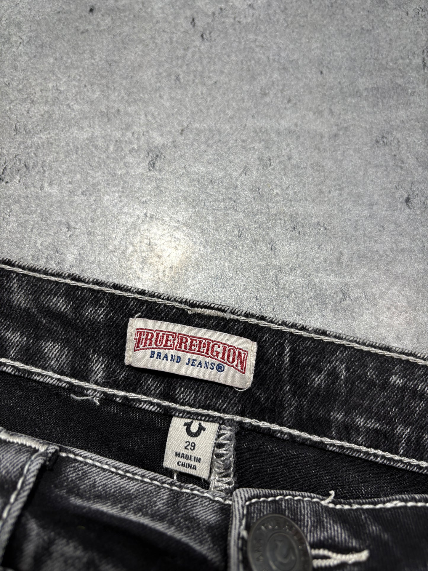 True Religion grey flare pockets jeans