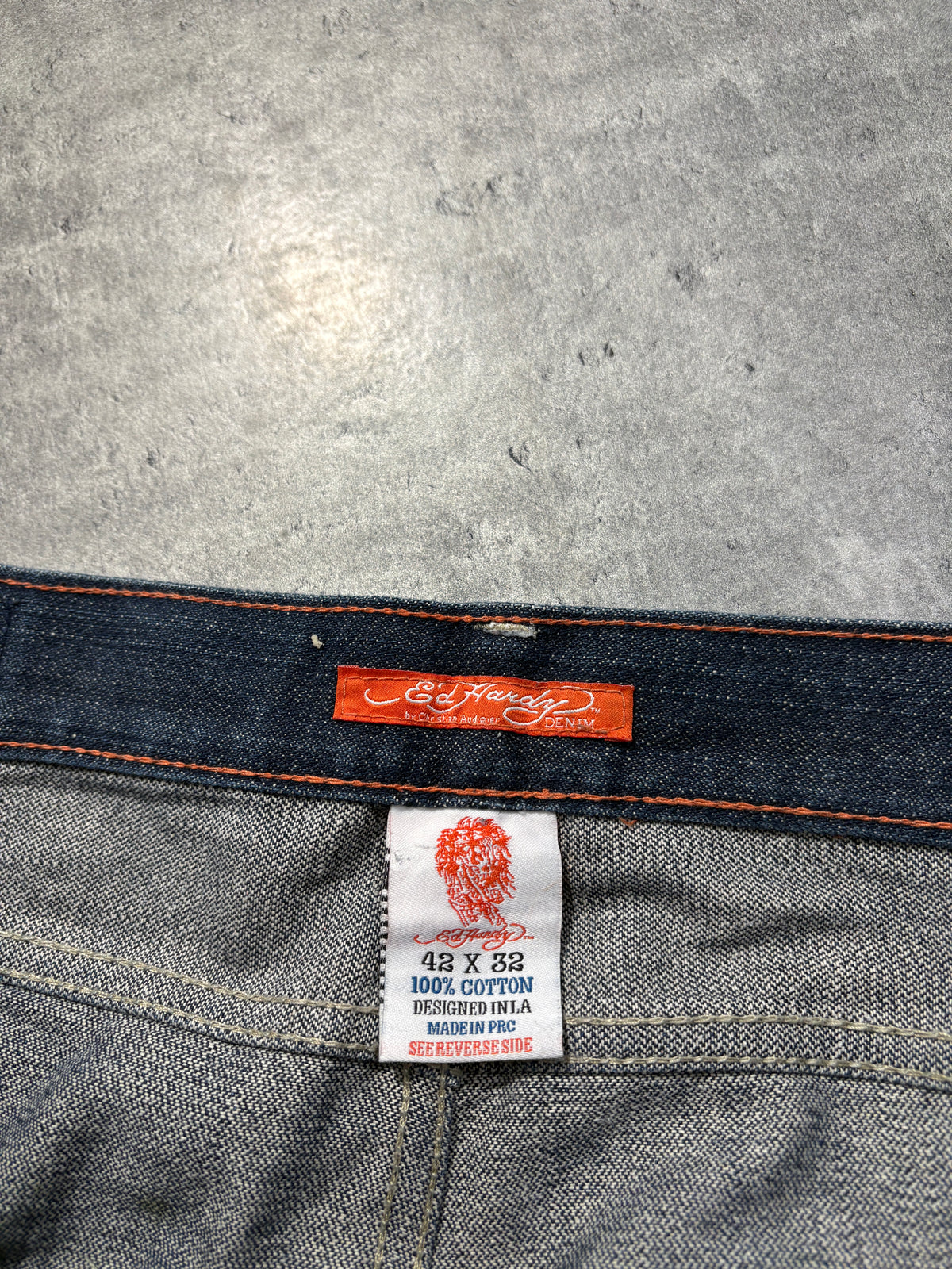 2000s *RARE* Ed Hardy Baggy Y2K Skull Jeans