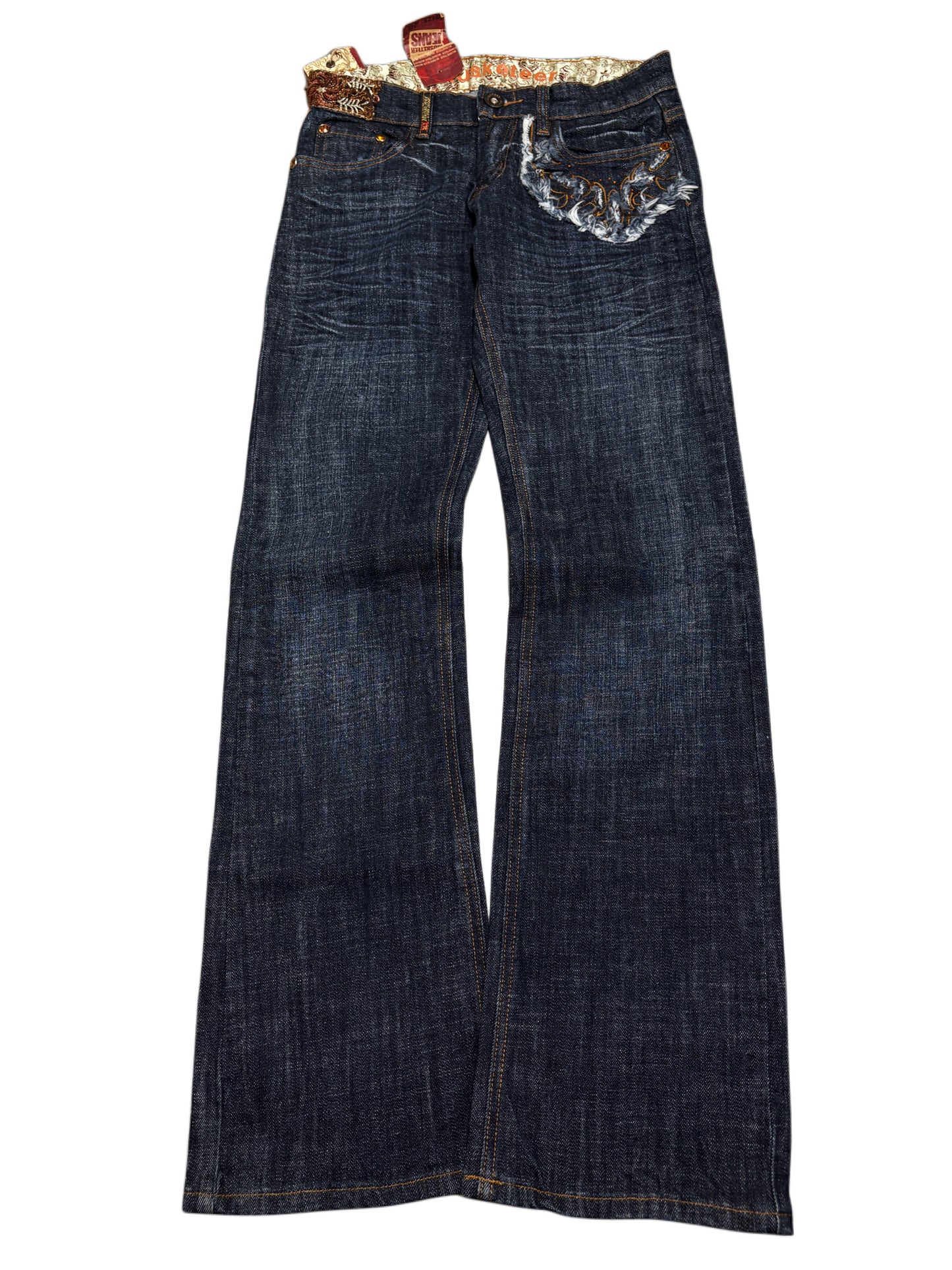 2000s Musketeer Flare Dark Distressed Y2k Jeans