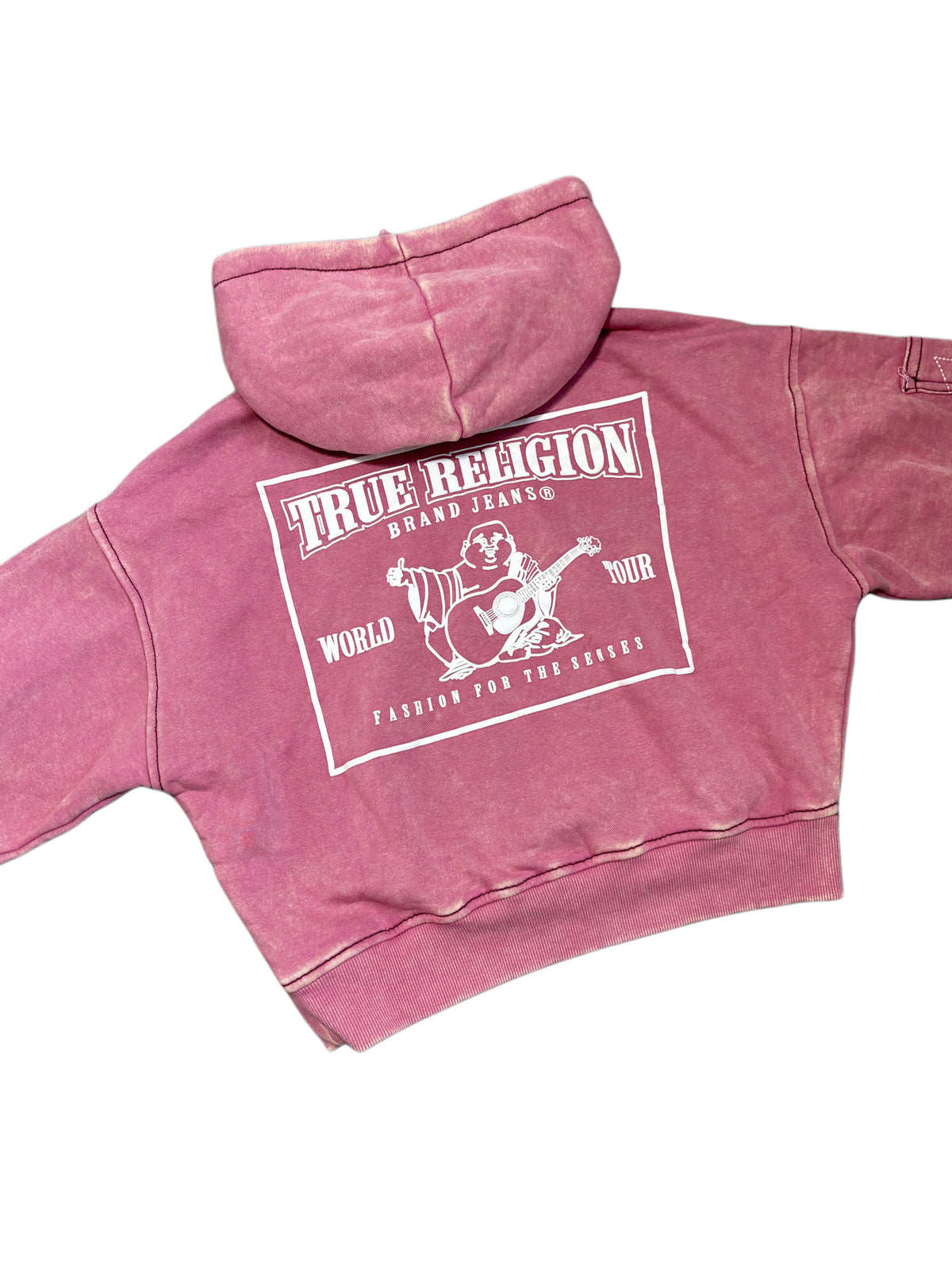 True Religion Pink Hoodie Washed Effect