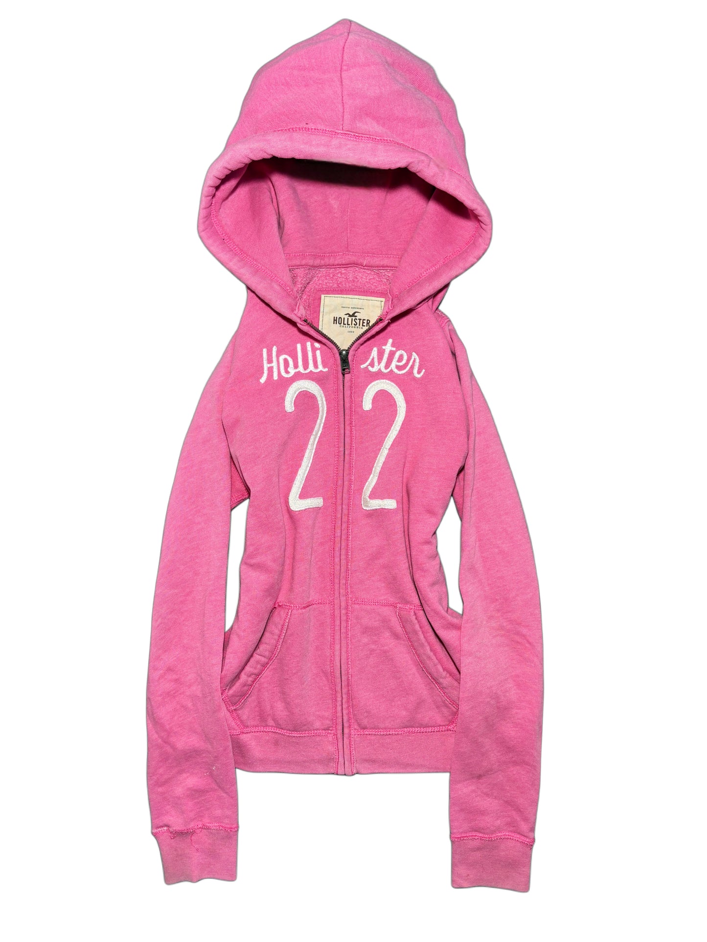 2000s Hollister pink zip up hoodie