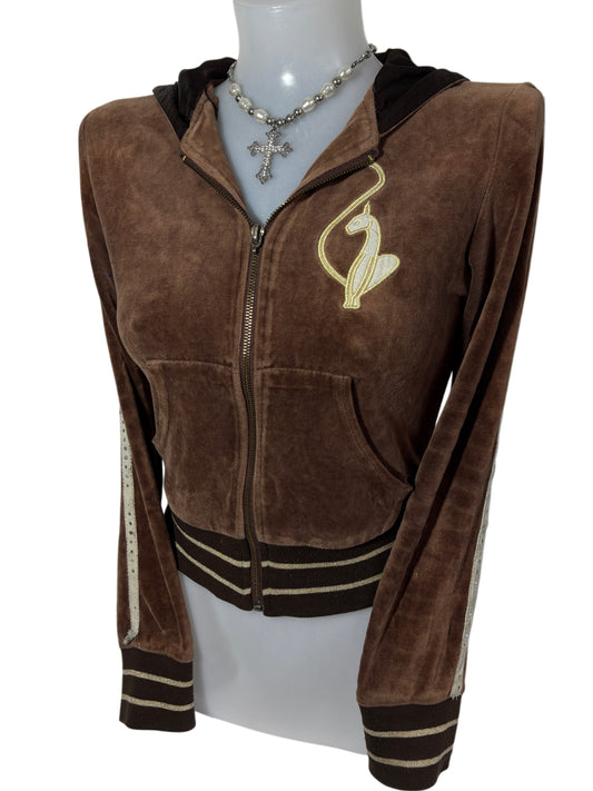 2000s Baby Phat Zip up Welur hoodie