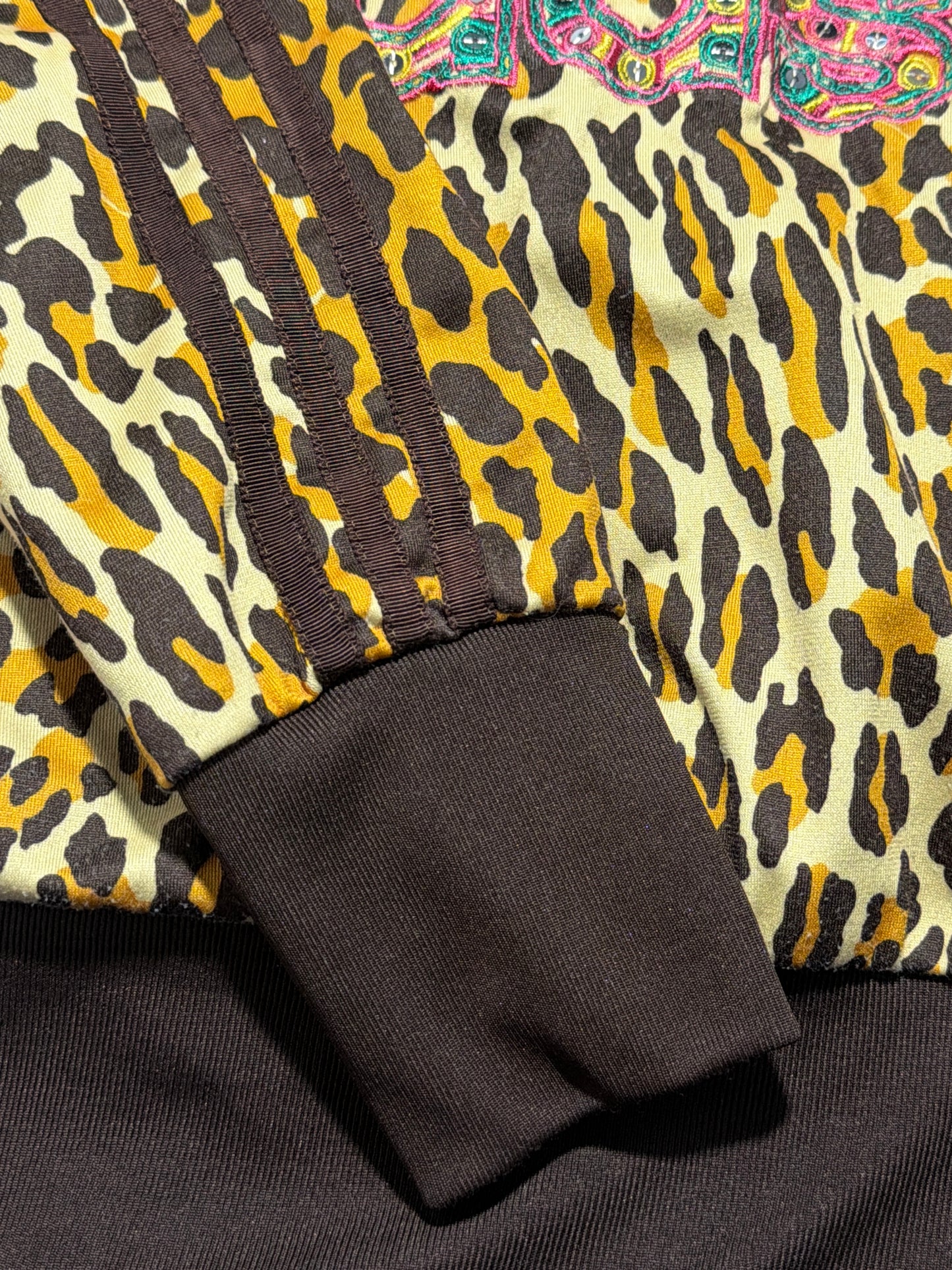 2000s Adidas Jeremy Scott Leopard zip up hoodie *RARE* 2015y