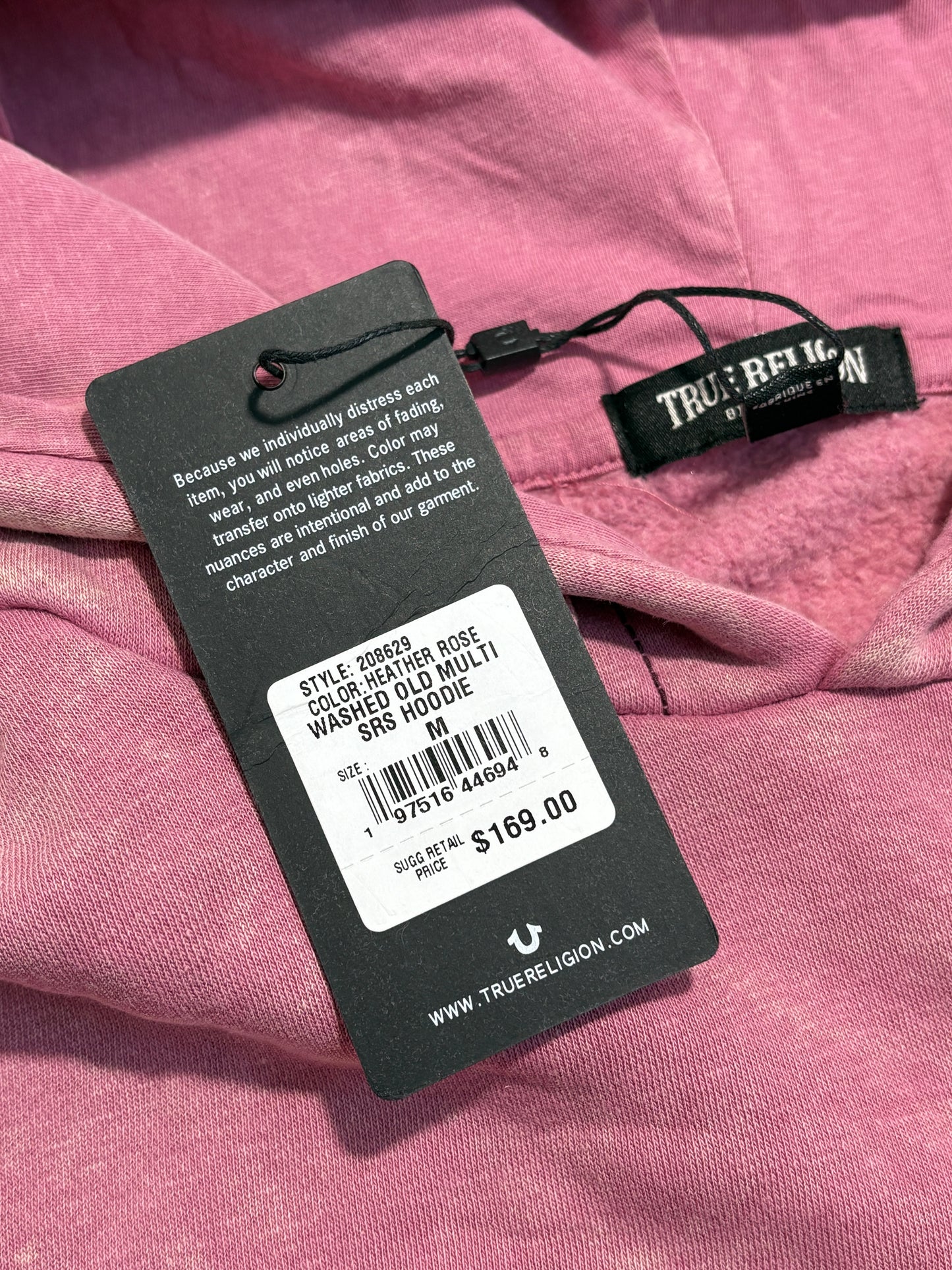 True Religion baby pink set hoodie + sweatpants *brand new*