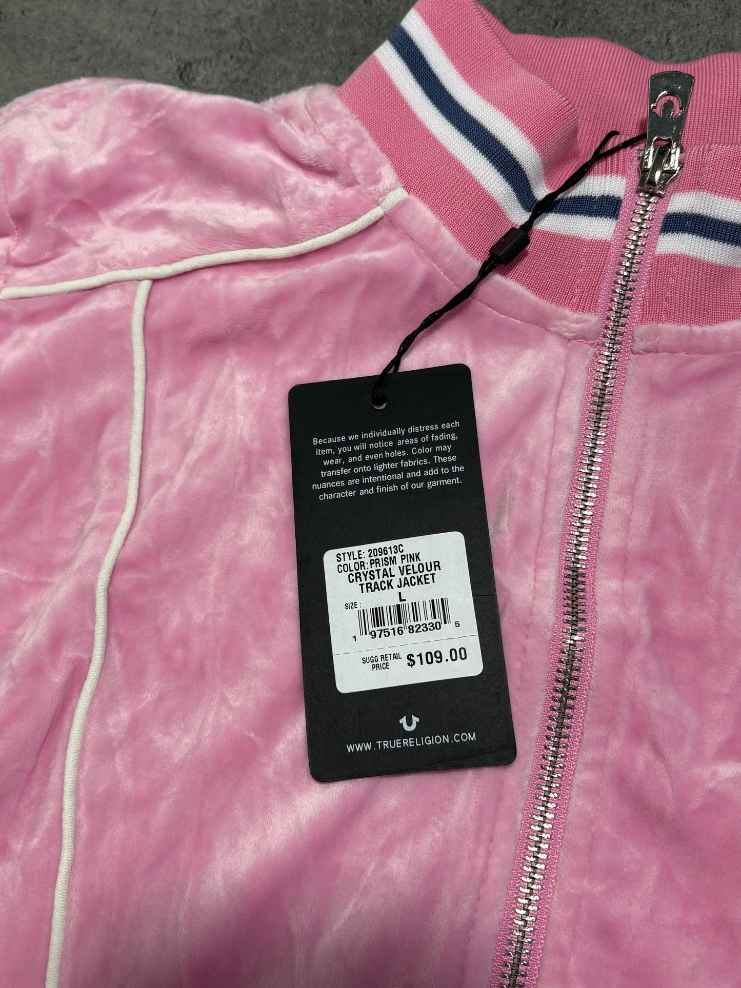 True Religion welur pink top