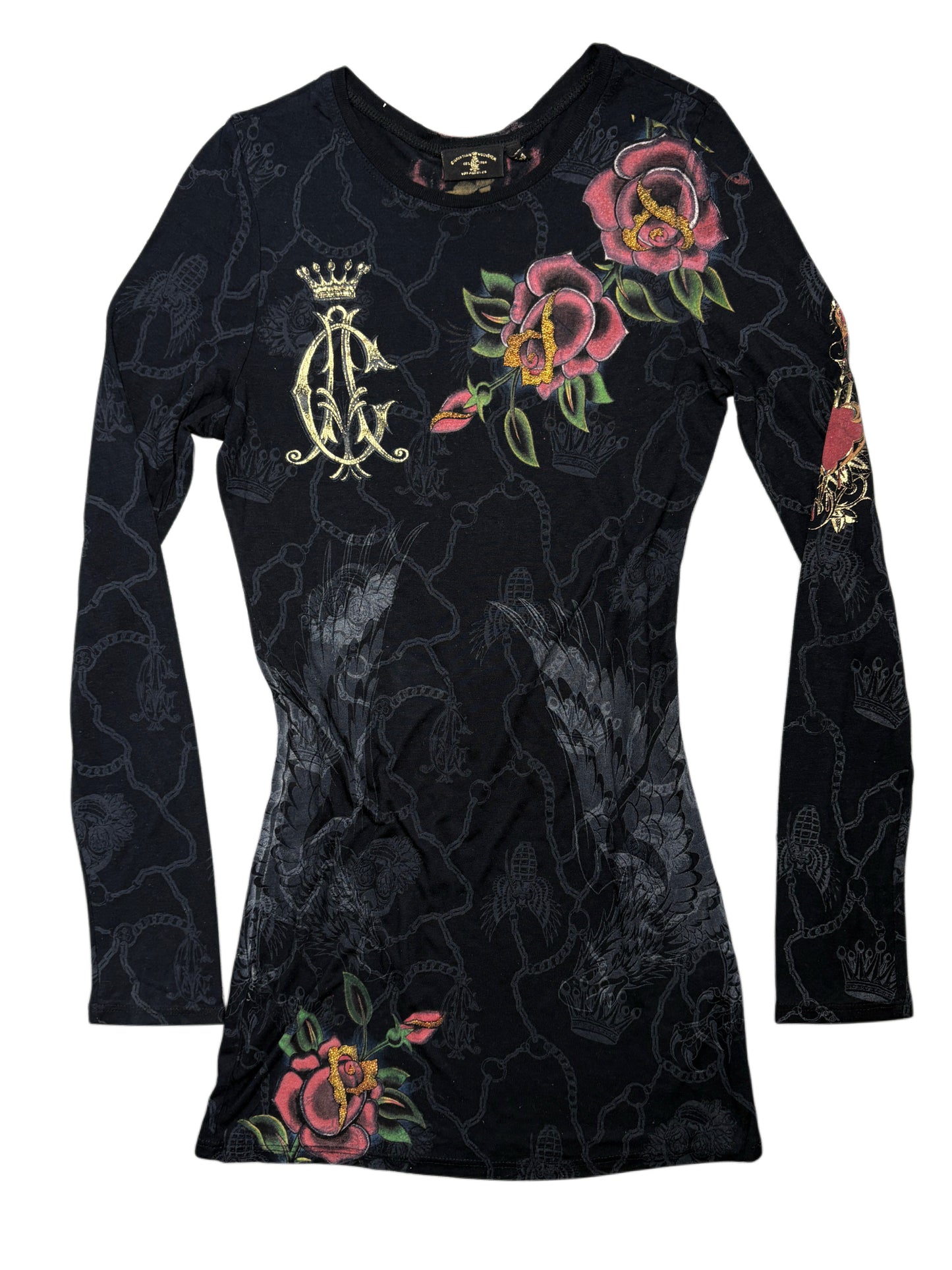 2000s Christian Audigier dress sukienka longsleeve
