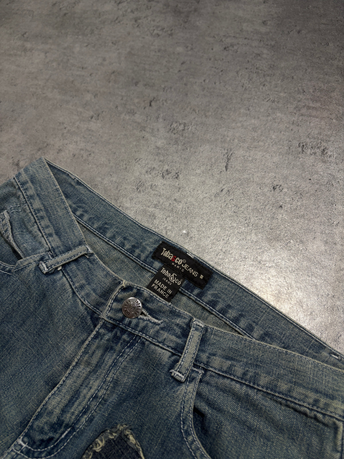 2000s Y2K Patchwork Flared Jeans