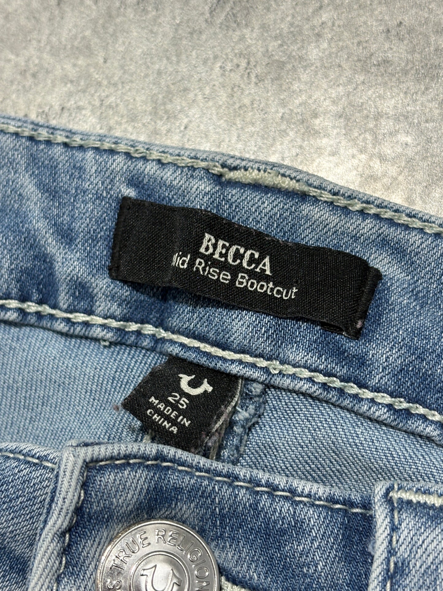 True Religion Becca Flare Light Blue Washed Jeans Dzwony