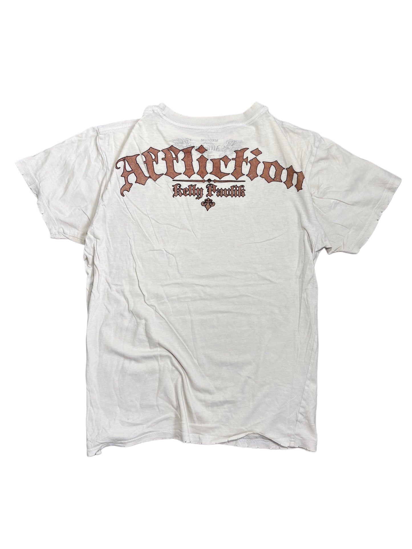 2000s Affliction cream t-shirt