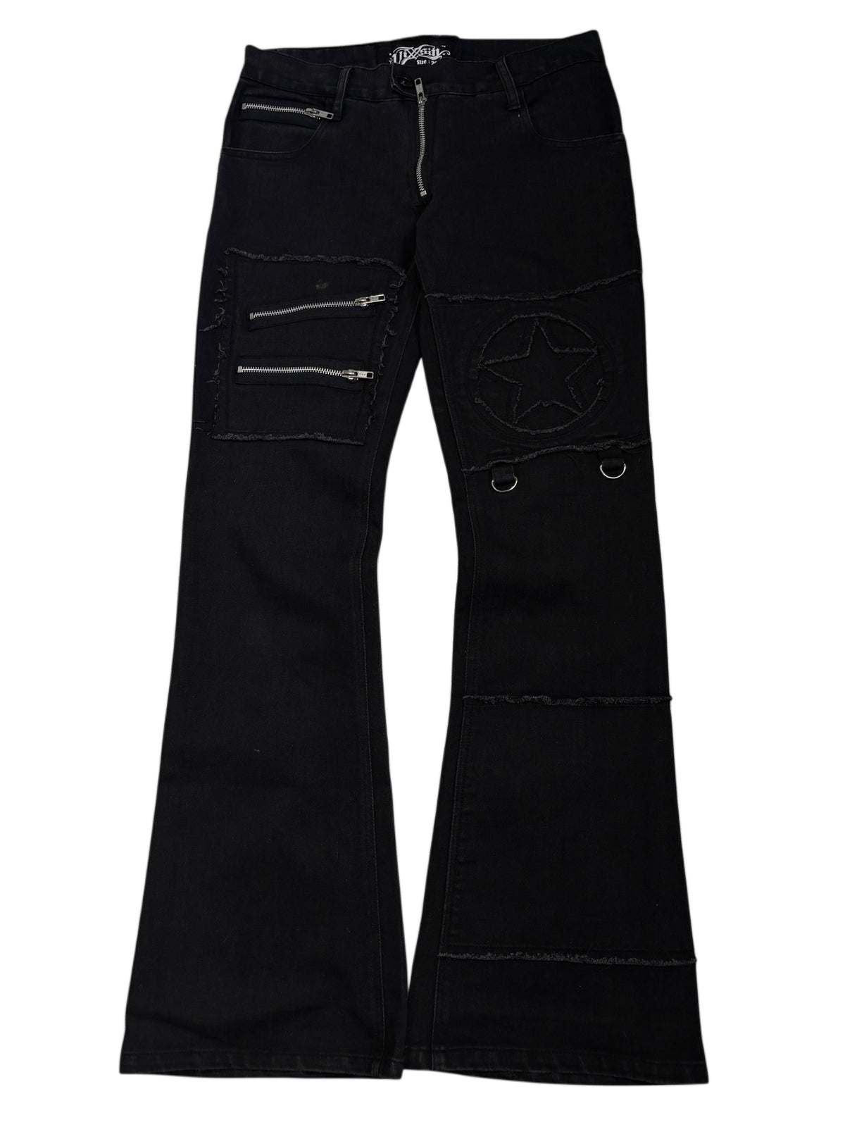 2000s Vixxsin goth Metal Rock Bondage Japan Flared Alternative Zip Pants