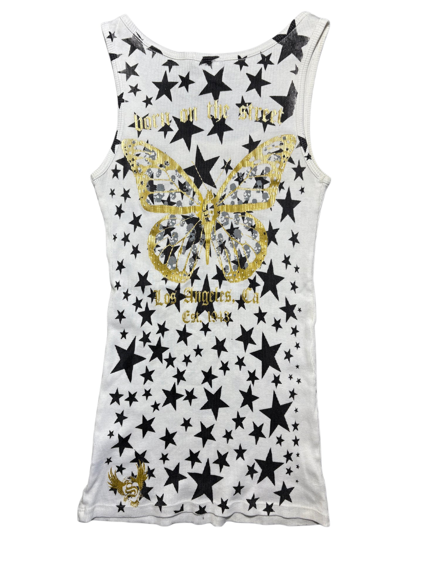 2000s Smet by Christian Audigier sexy top/mini dress sukienka w gwiazdki