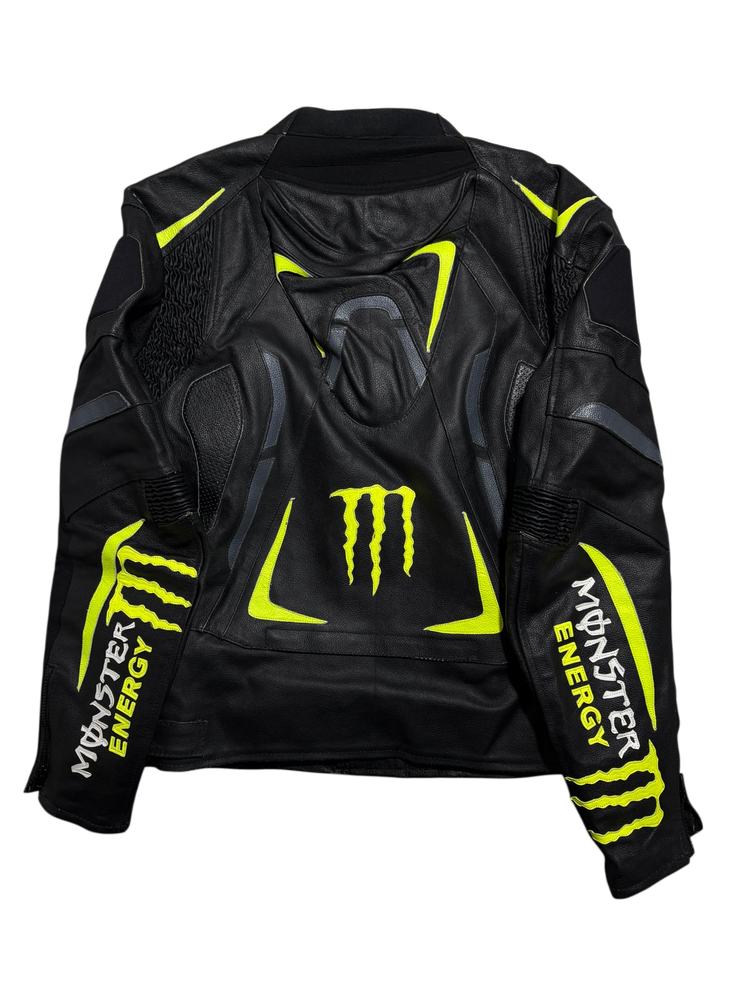 2000s *RARE* MONSTER ENERGY LEATHER BIKER JACKET ☣️