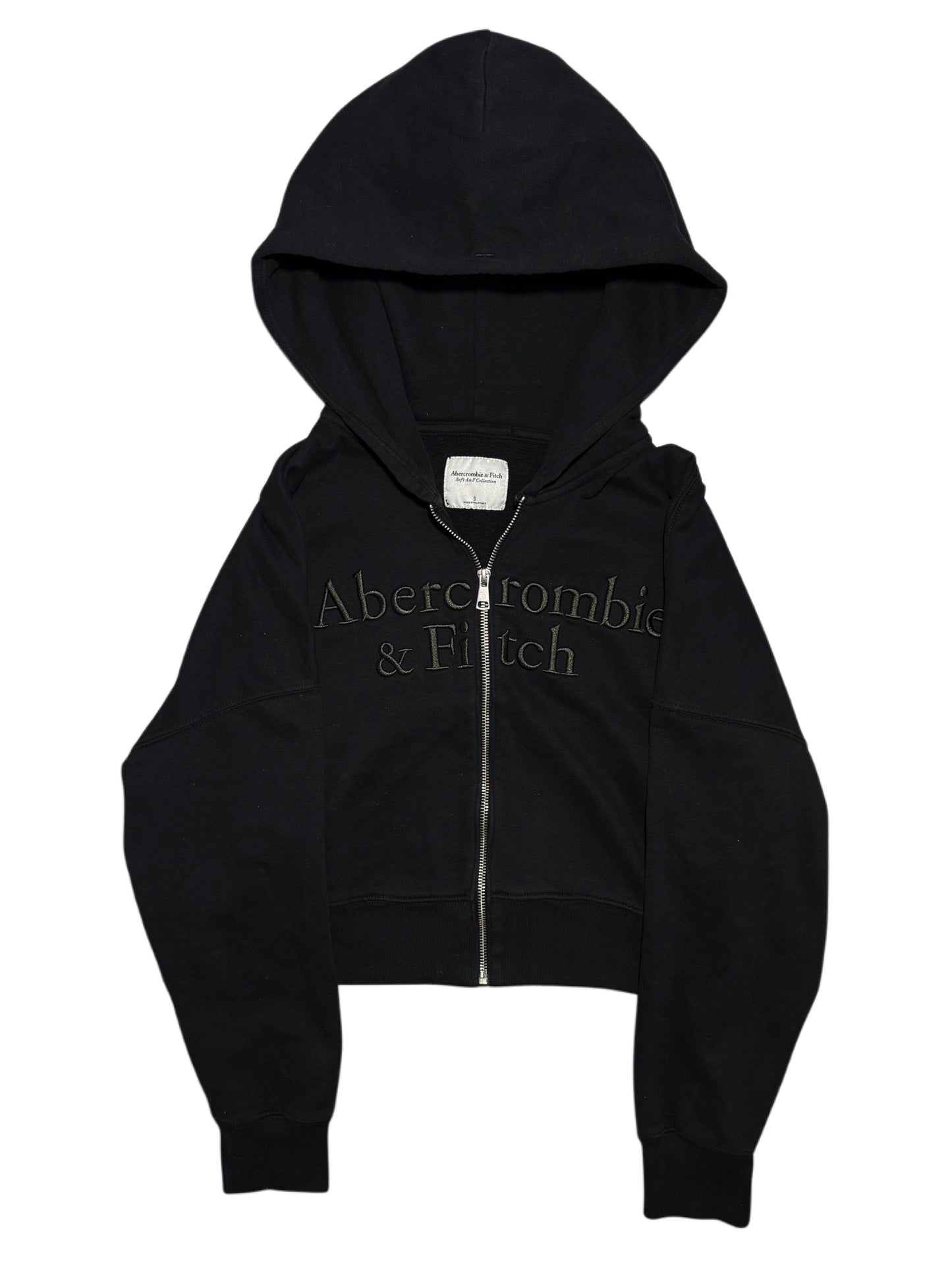 2000s Abercrombie & Fitch zip up cropped hoodie