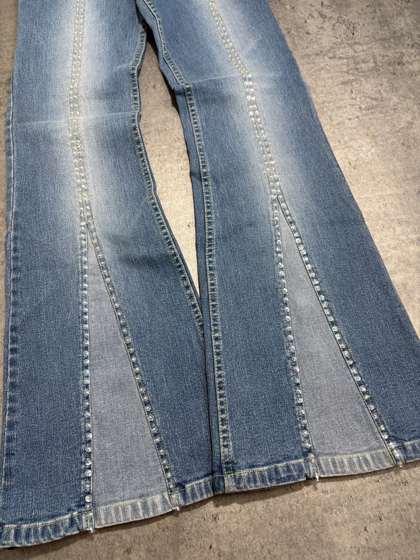 2000s Flare Jeans Washed Dzwony Y2K