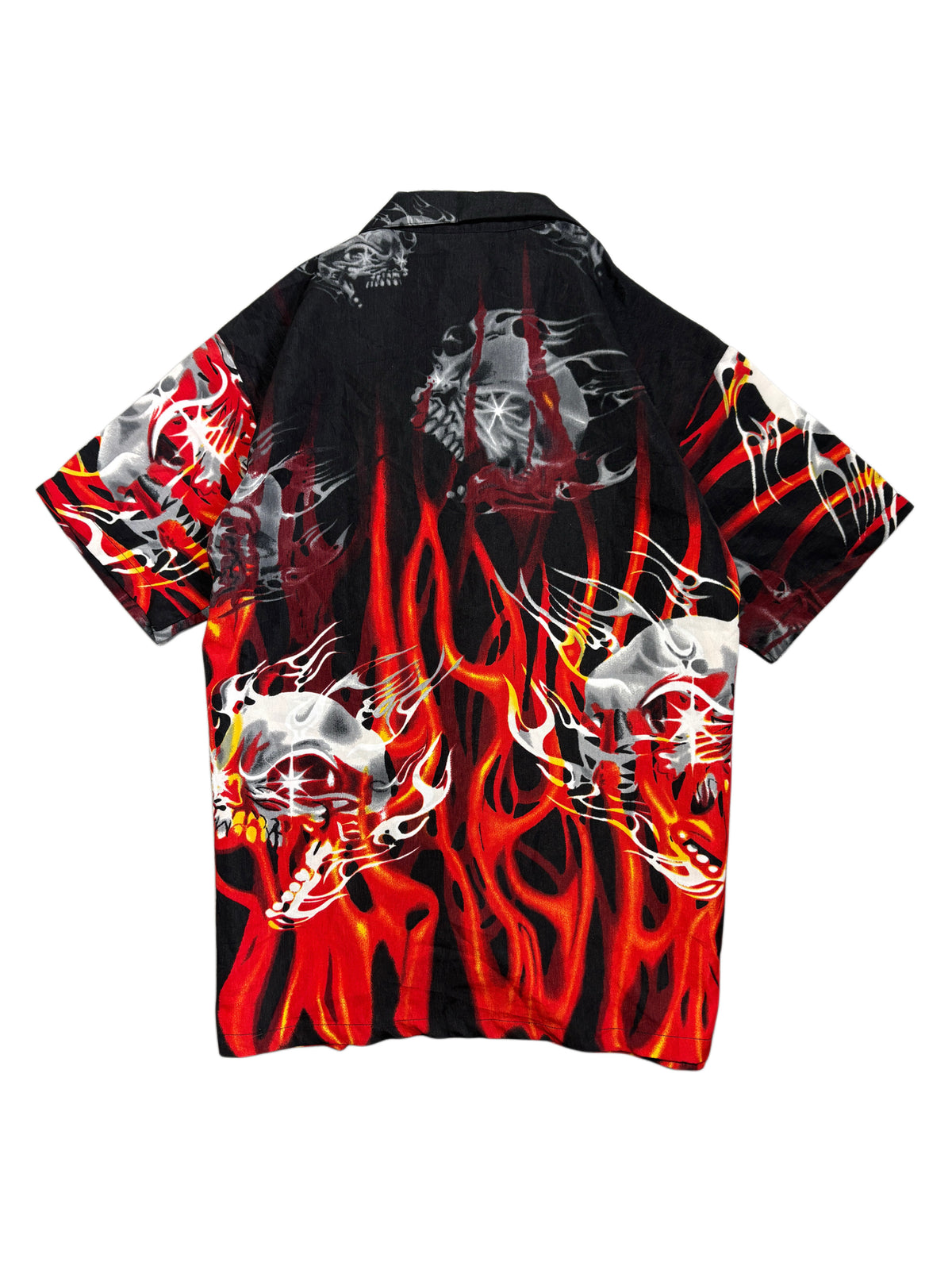 2000s Skull Flame Hawaiian Shirt