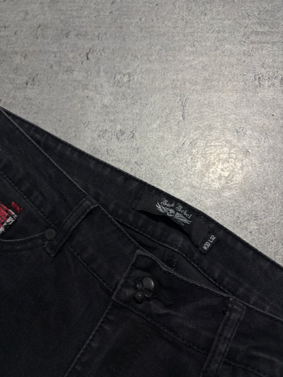 2000s Rock Rebel USA Skull jeans y2k goth