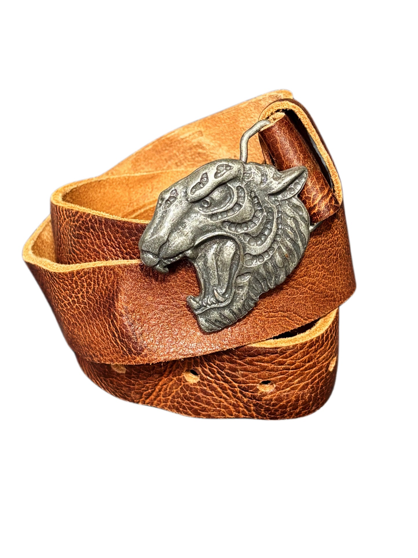 Tiger Belt Real Leather Pasek z prawdziwej skóry Vintage