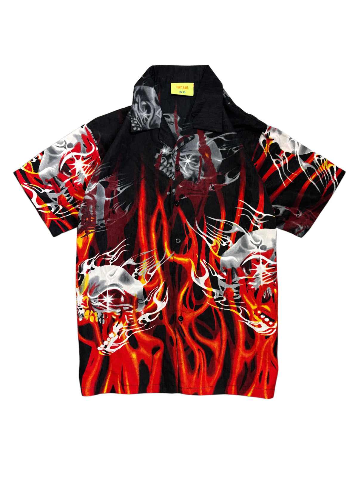 2000s Skull Flame Hawaiian Shirt