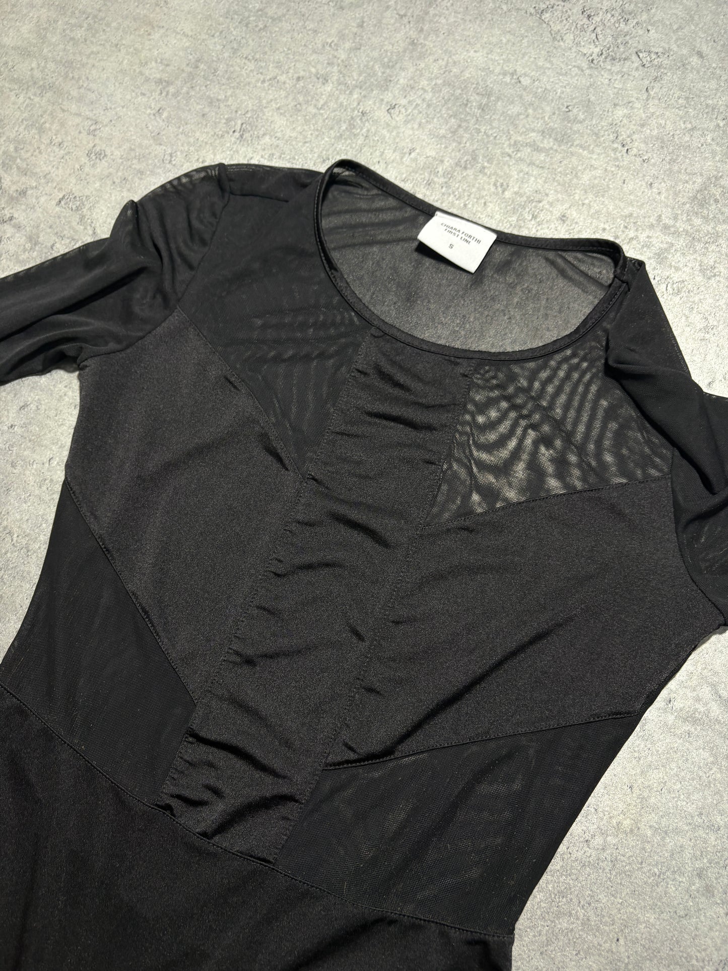 2000s Cross Mesh Top Alternative Longsleeve