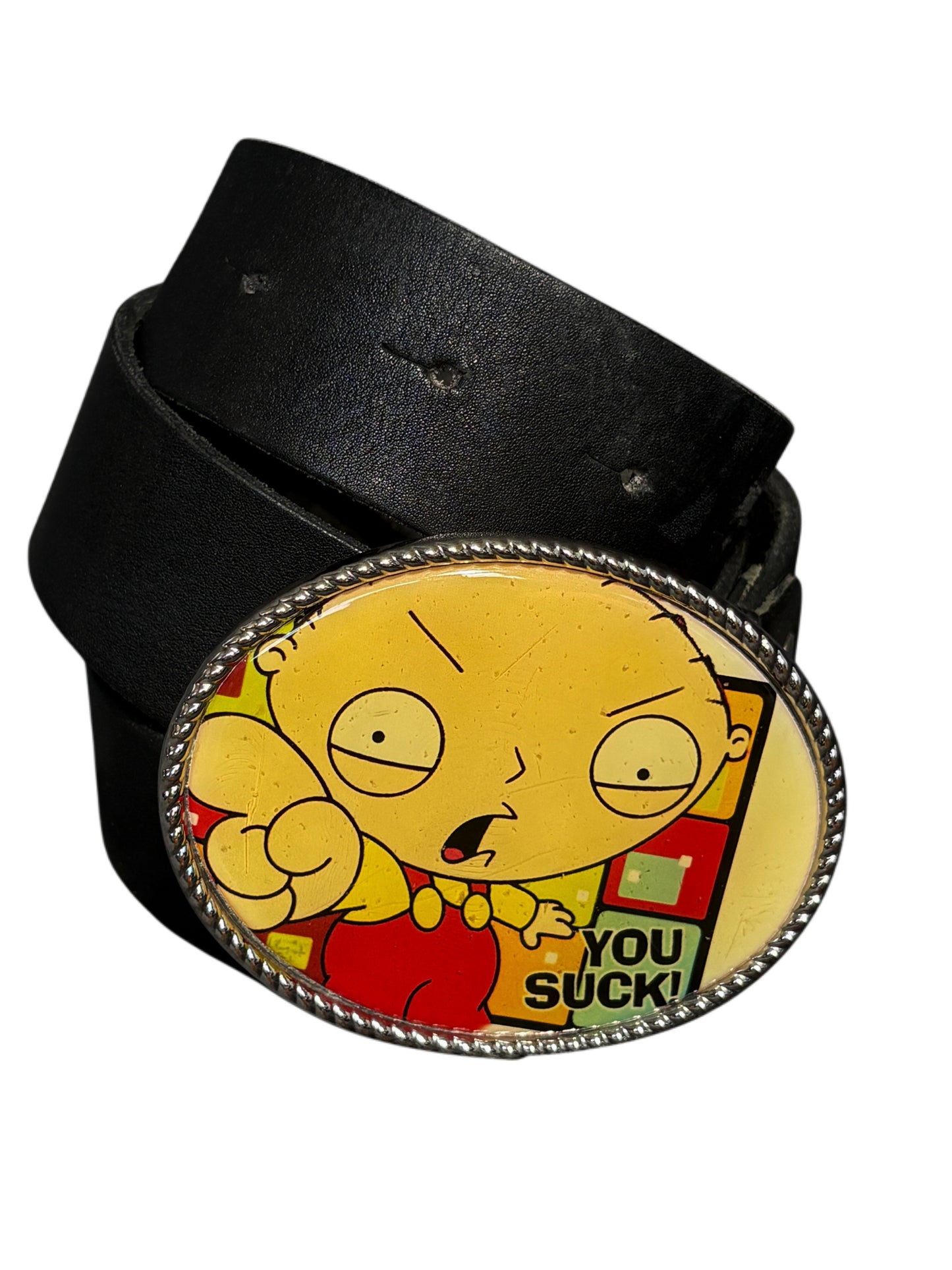 2000s *RARE* Family Guy Stewie Griffin „You Suck” Belt Pasek