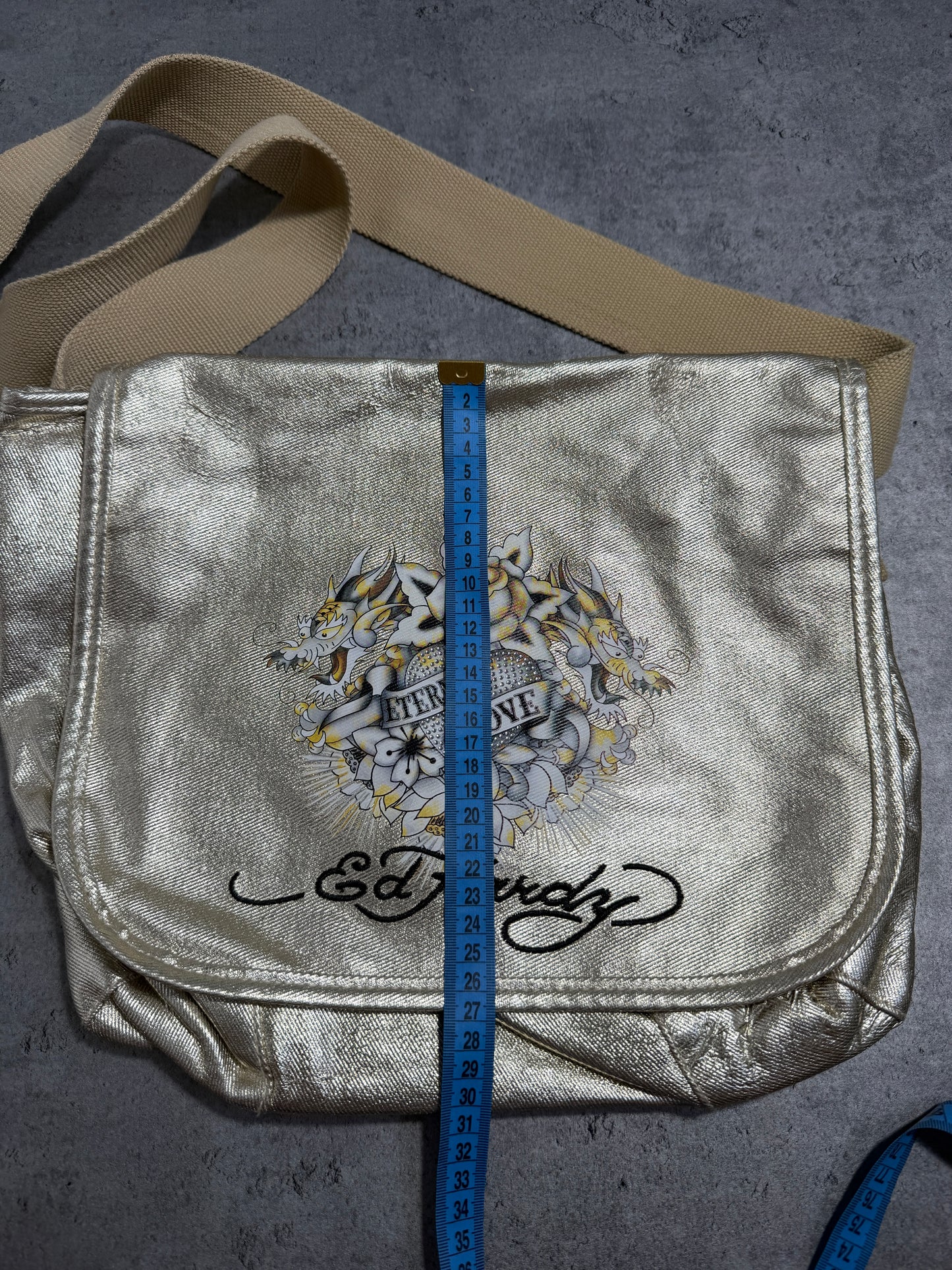 2000s Ed Hardy Gold Bag