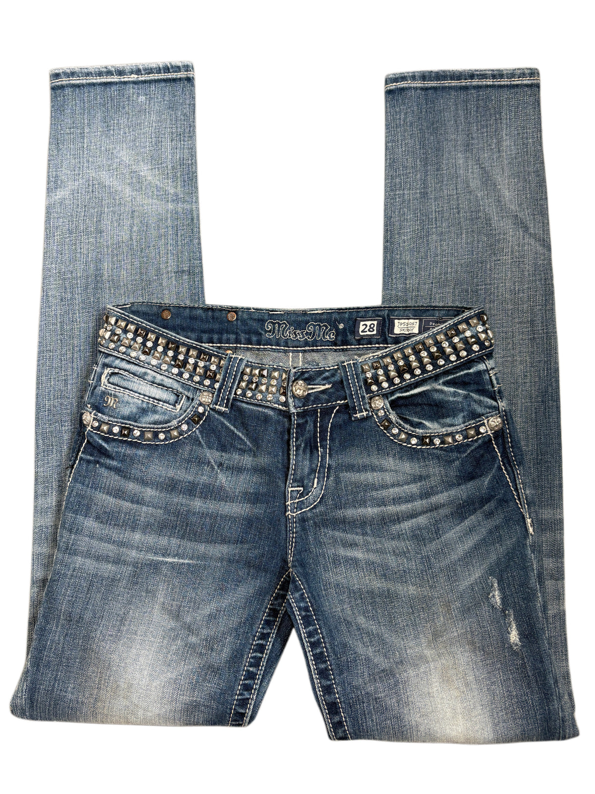 2000s Miss Me Studded Belt Y2K skinny jeans Sexy