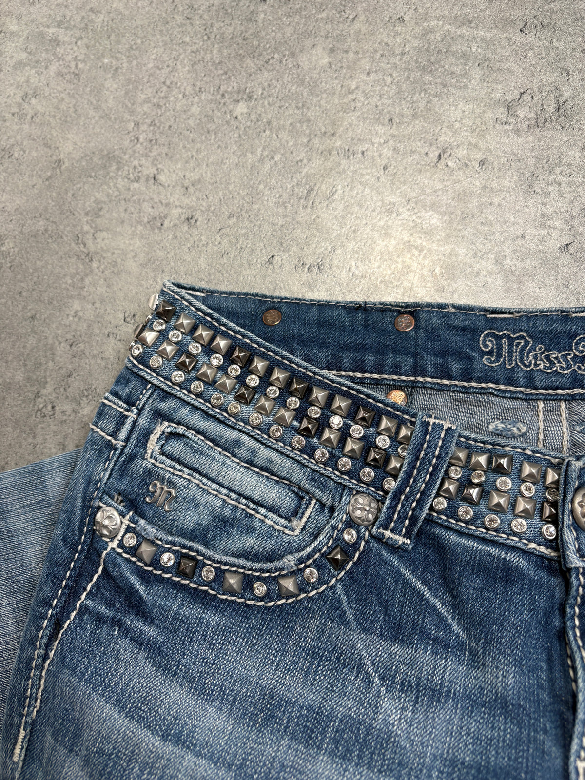 2000s Miss Me Studded Belt Y2K skinny jeans Sexy