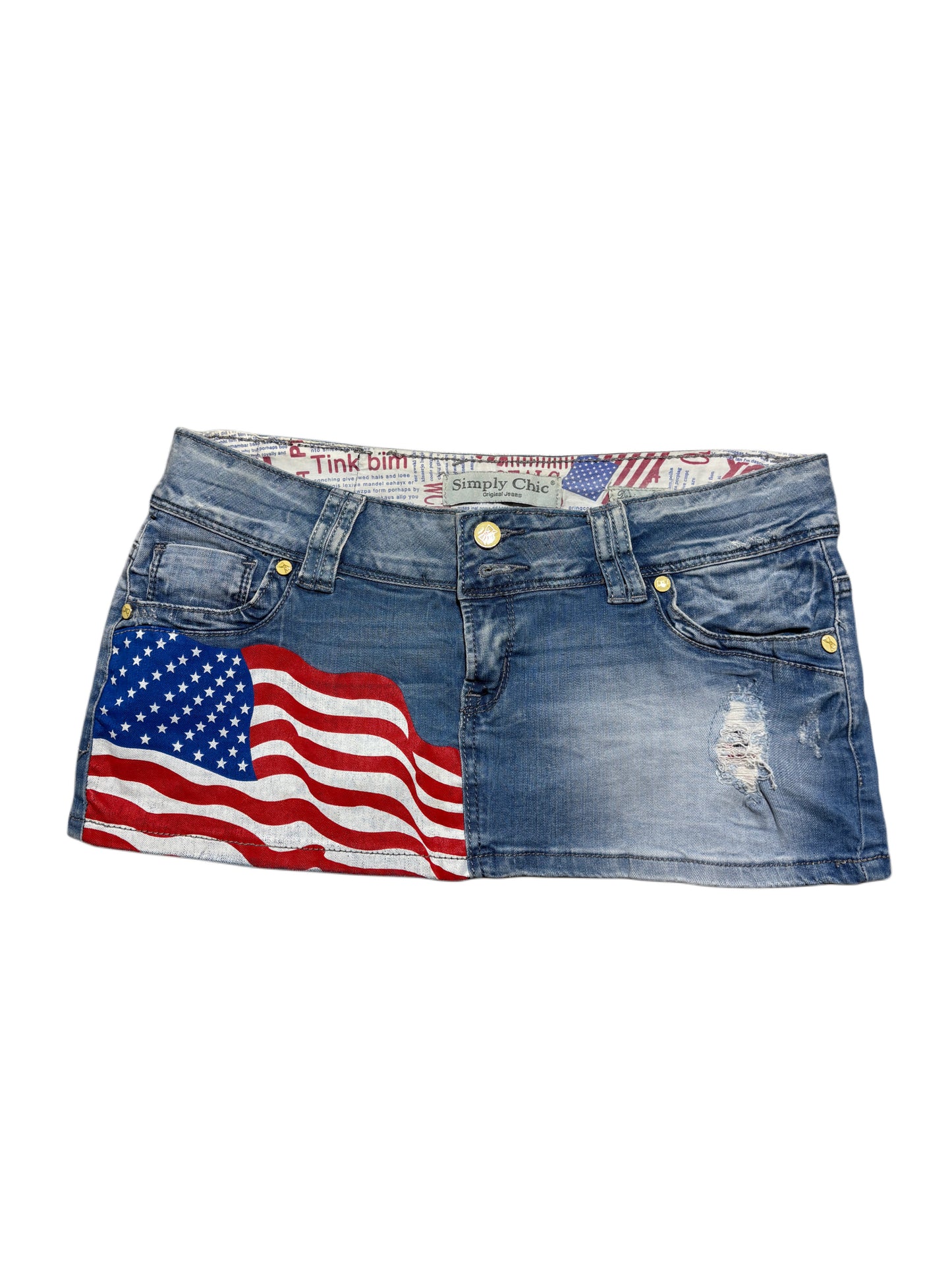 2000s USA flag mini skirt