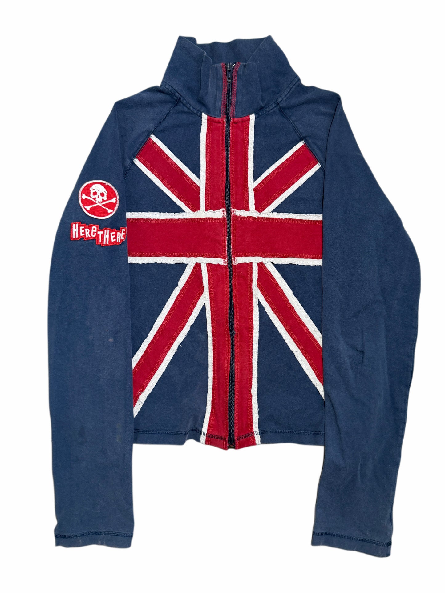 Fishbone UK Flag cropped zip up hoodie