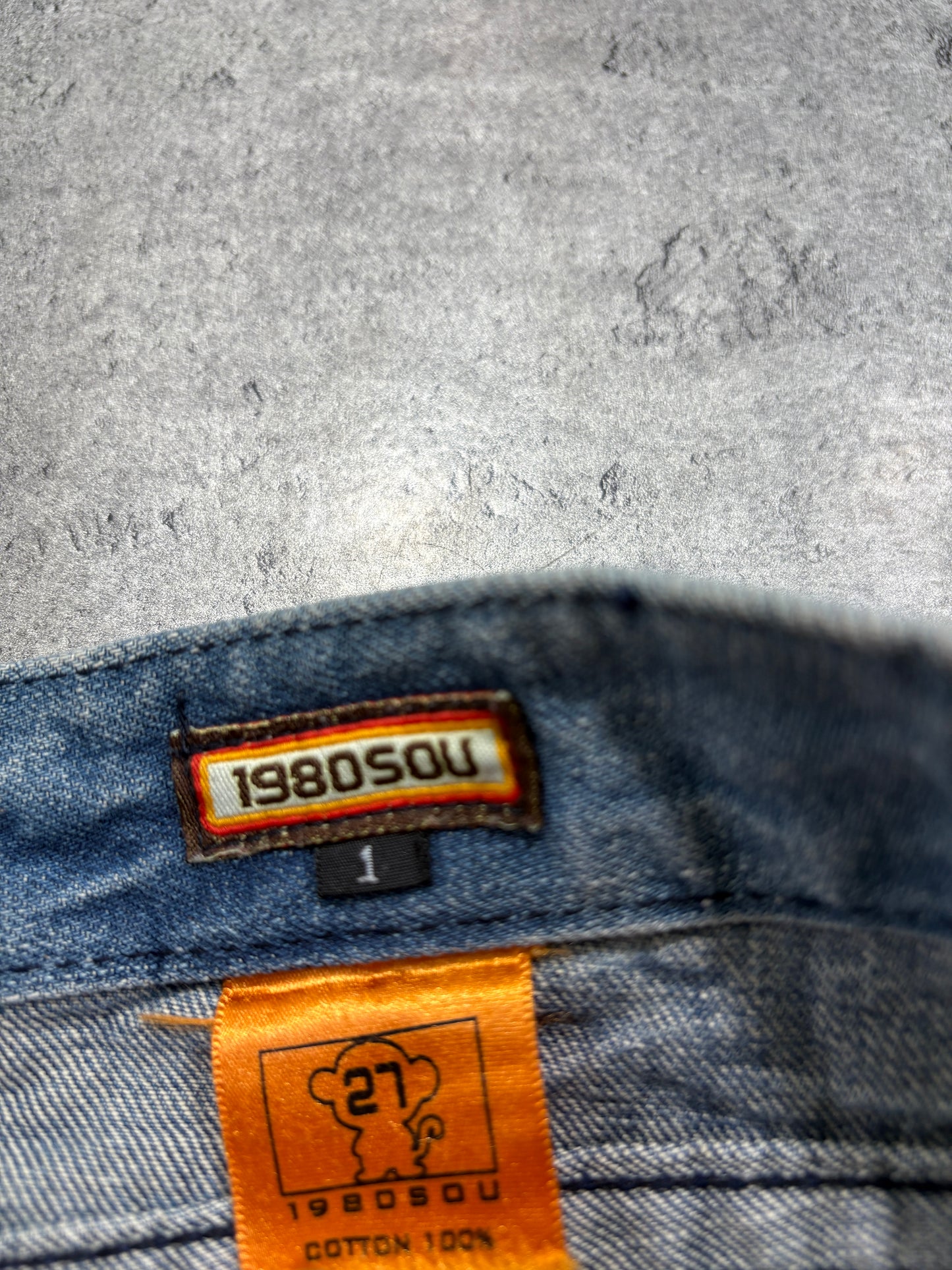 2000s UK Flag washed jeans y2k