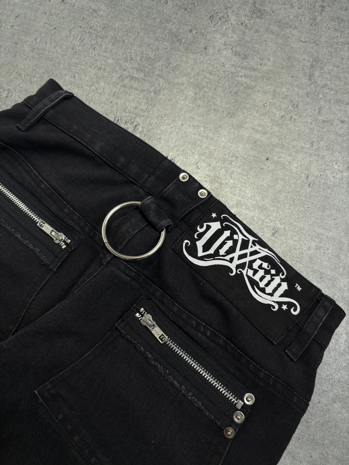 2000s Vixxsin goth Metal Rock Bondage Japan Flared Alternative Zip Pants