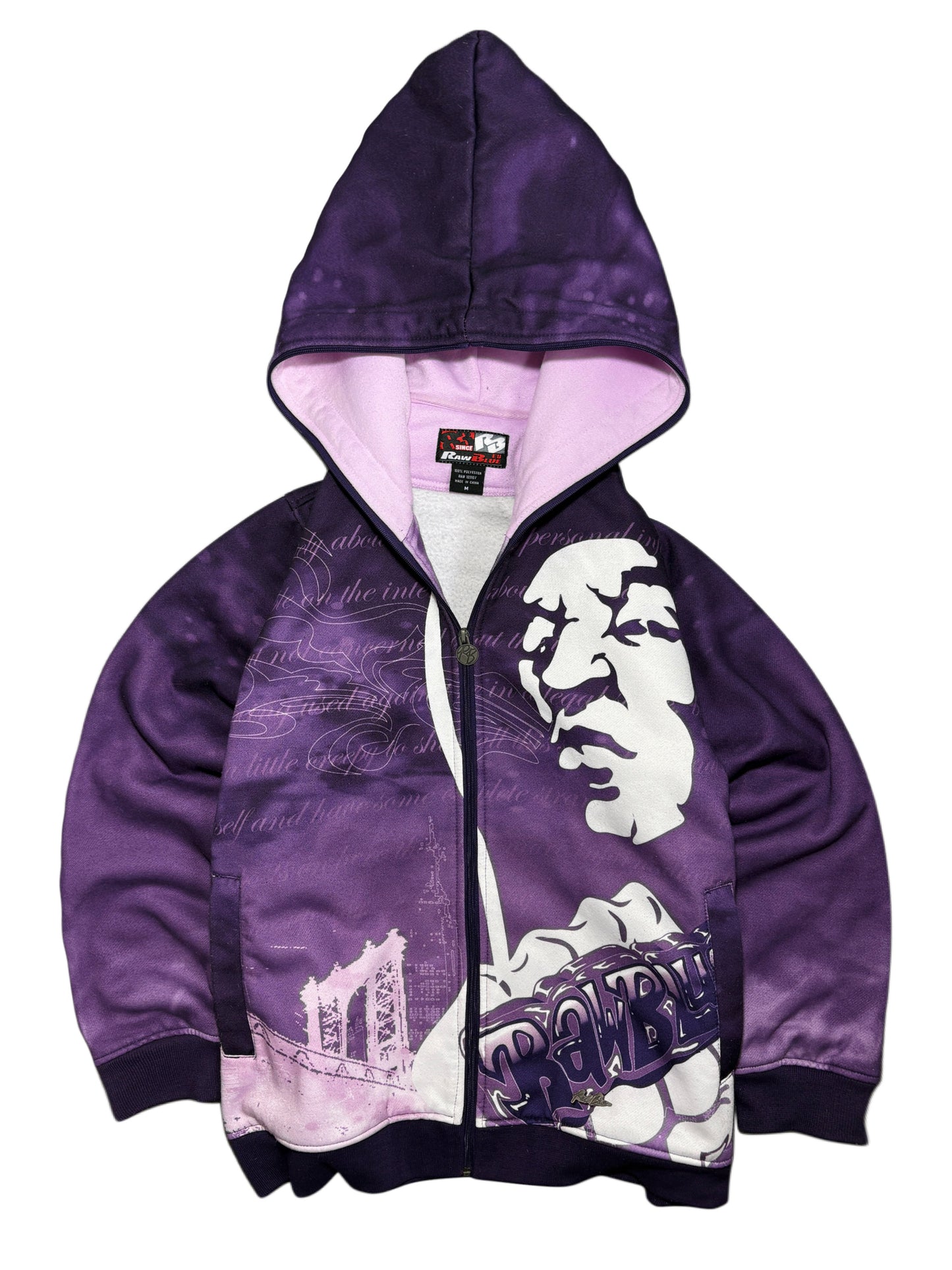 2000s Raw Blue Rap full zip hoodie *RARE*