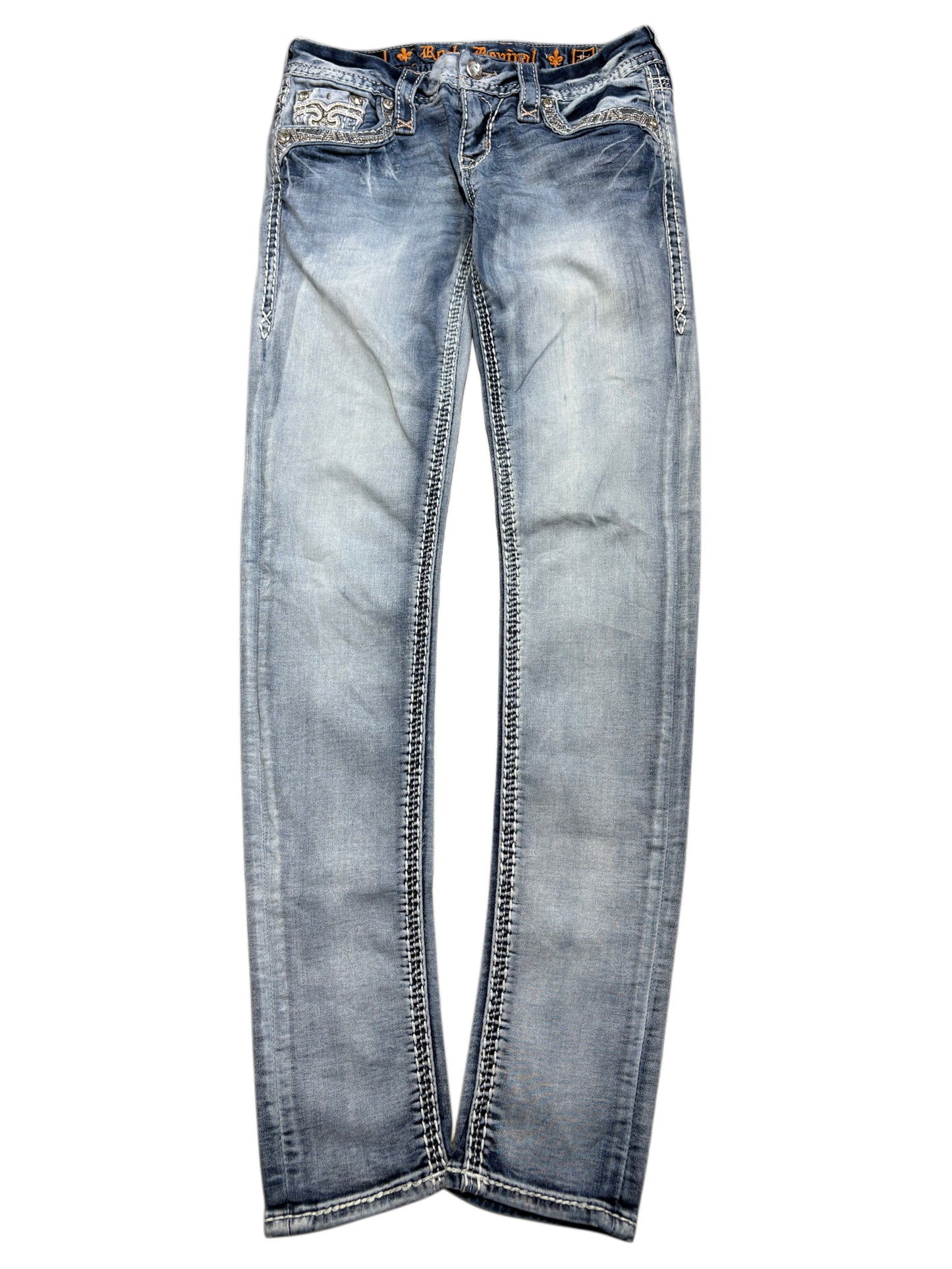 2000s Rock Revivial skinny jeans light blue
