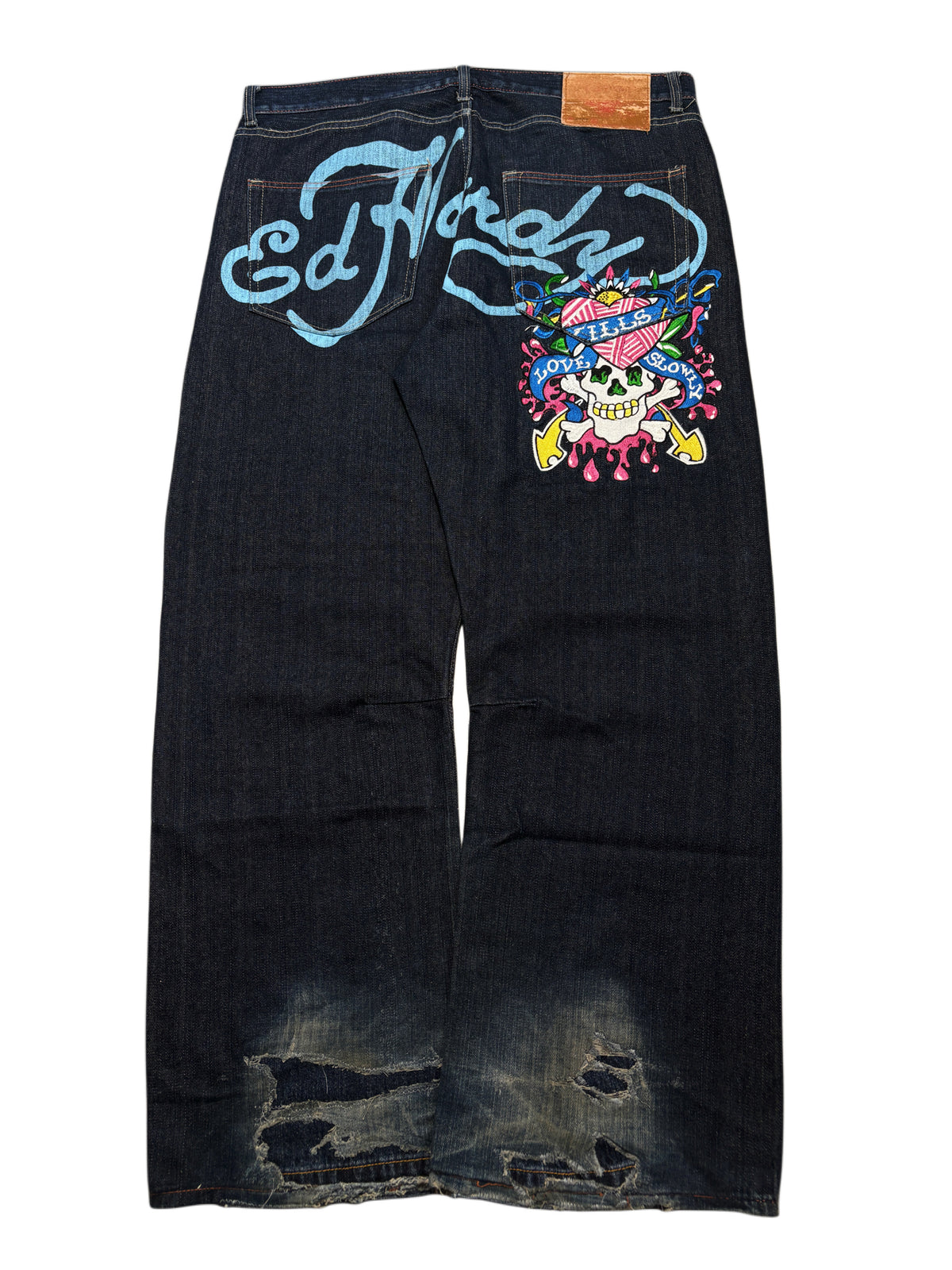 2000s *RARE* Ed Hardy Baggy Y2K Skull Jeans