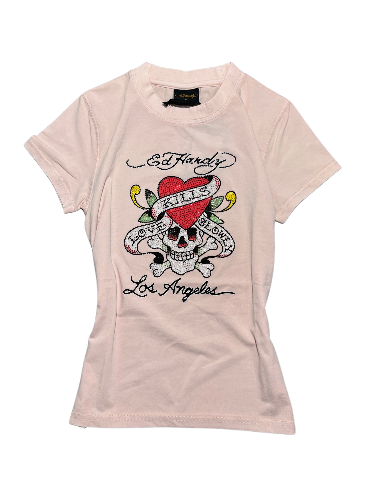 2000s Ed Hardy Skull Baby T-shirt Damski
