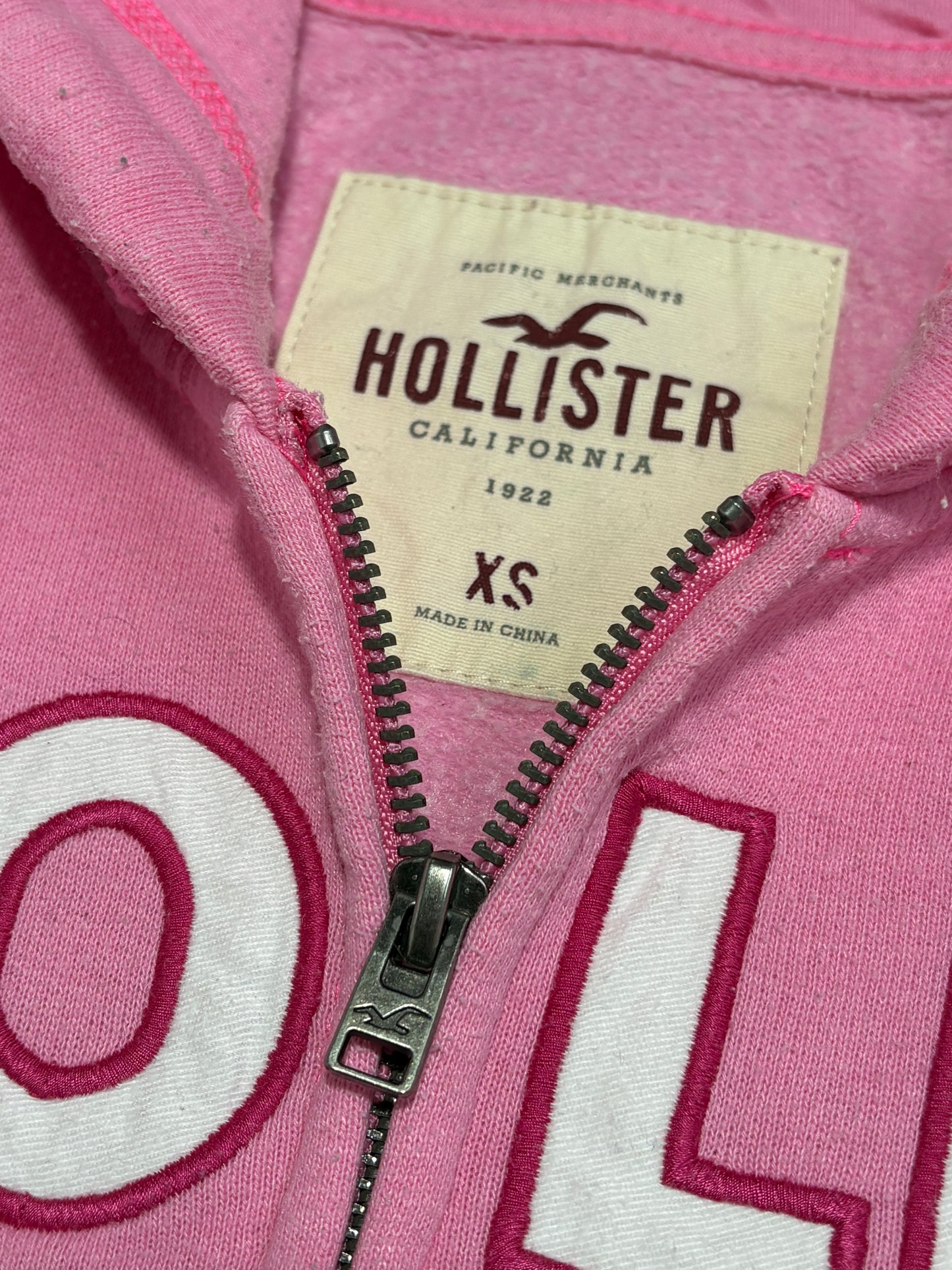 2000s Hollister zip up hoodie pink