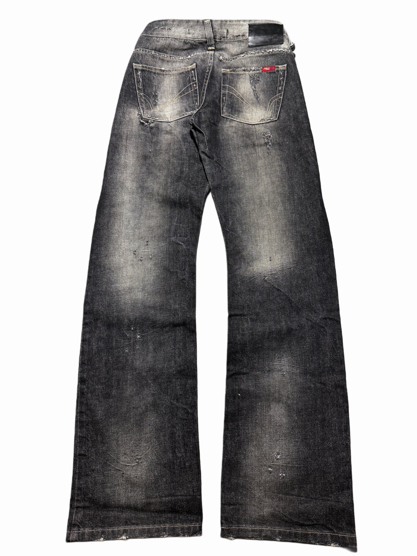 2000s Bootcut Washed Low Waist distressed jeans