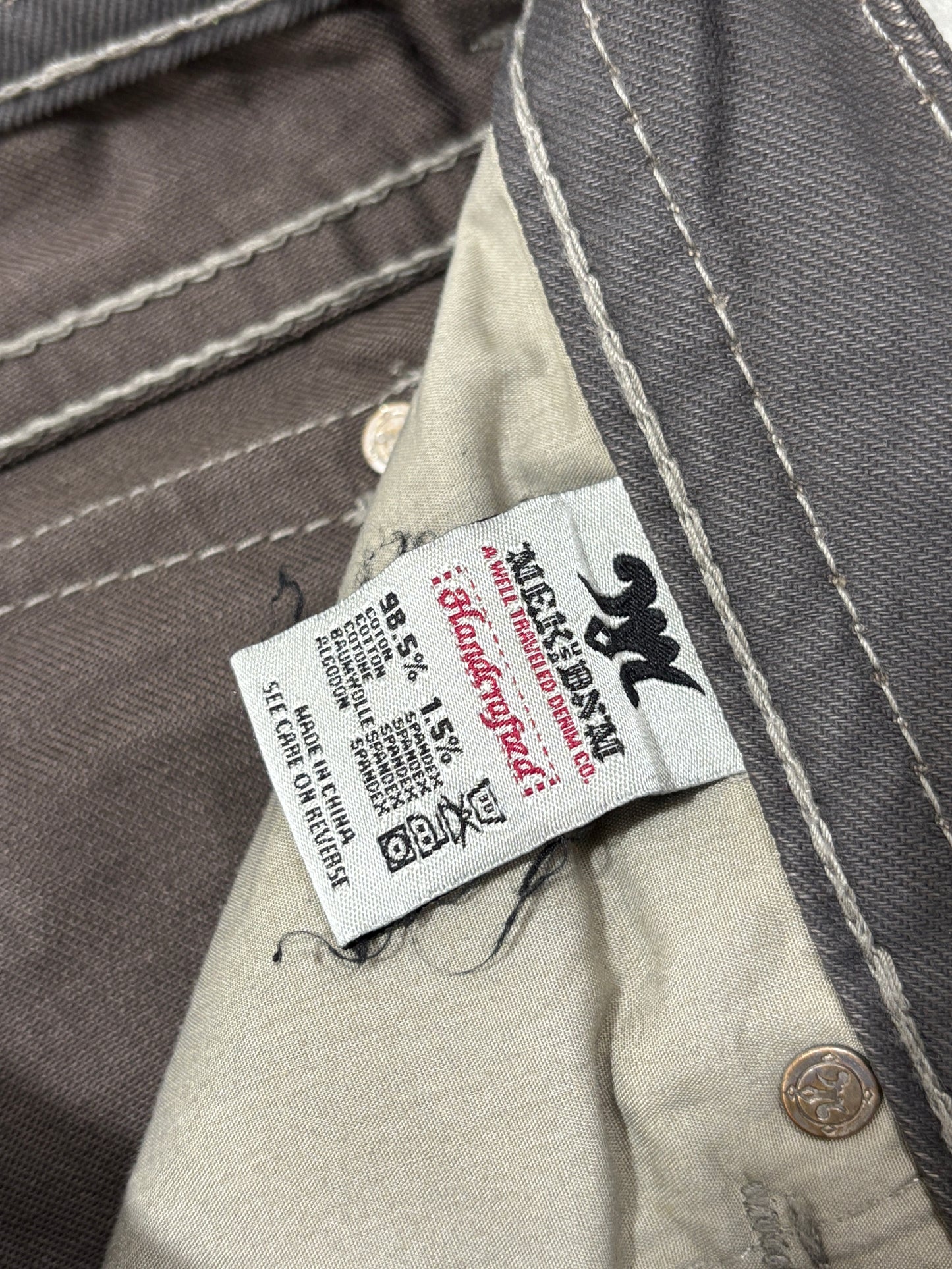 2000s Mek Denim waxed grey jeans