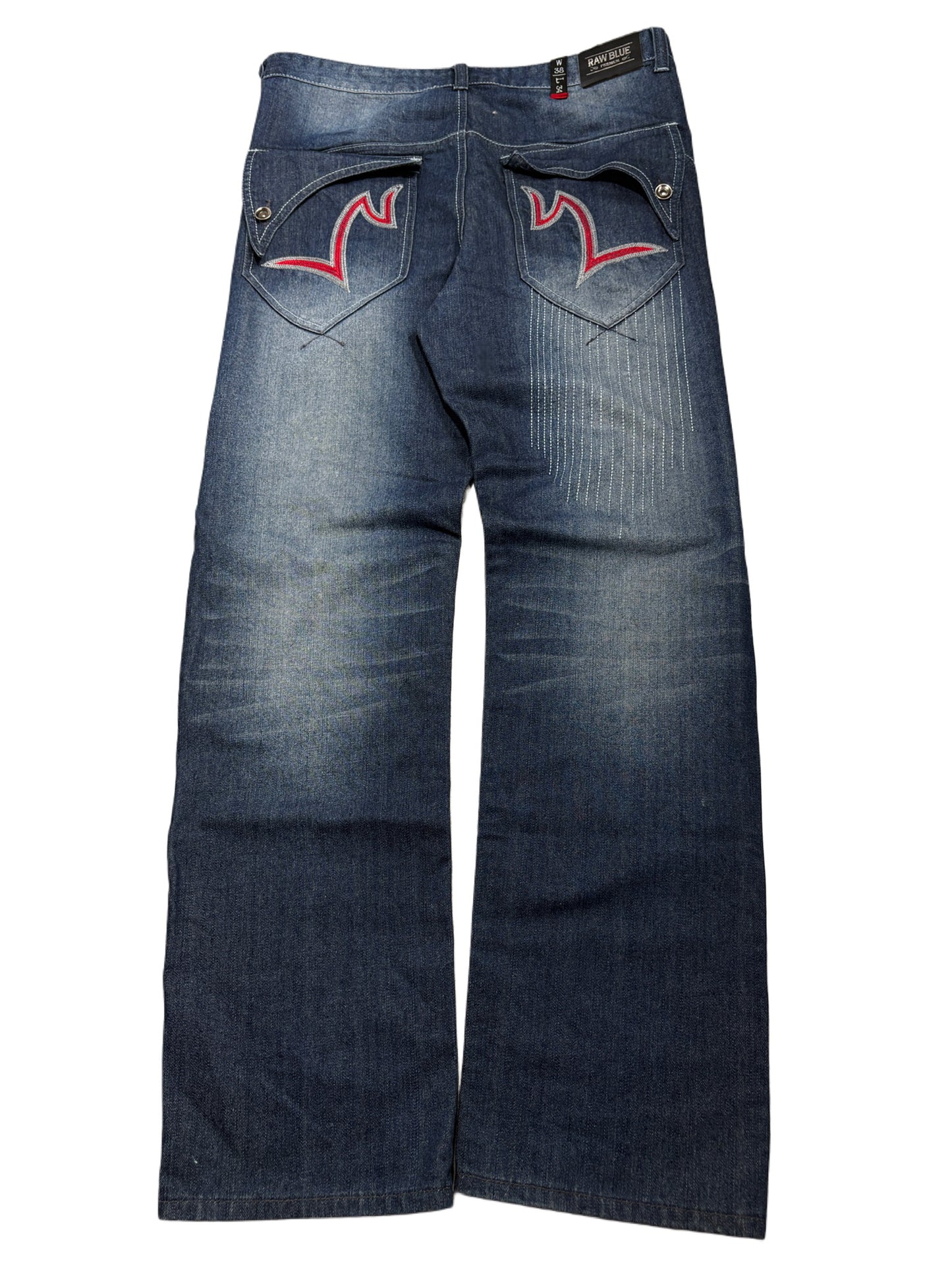 2000s Raw Blue Baggy Jeans