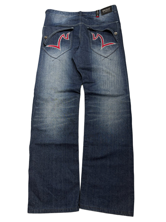 2000s Raw Blue Baggy Jeans